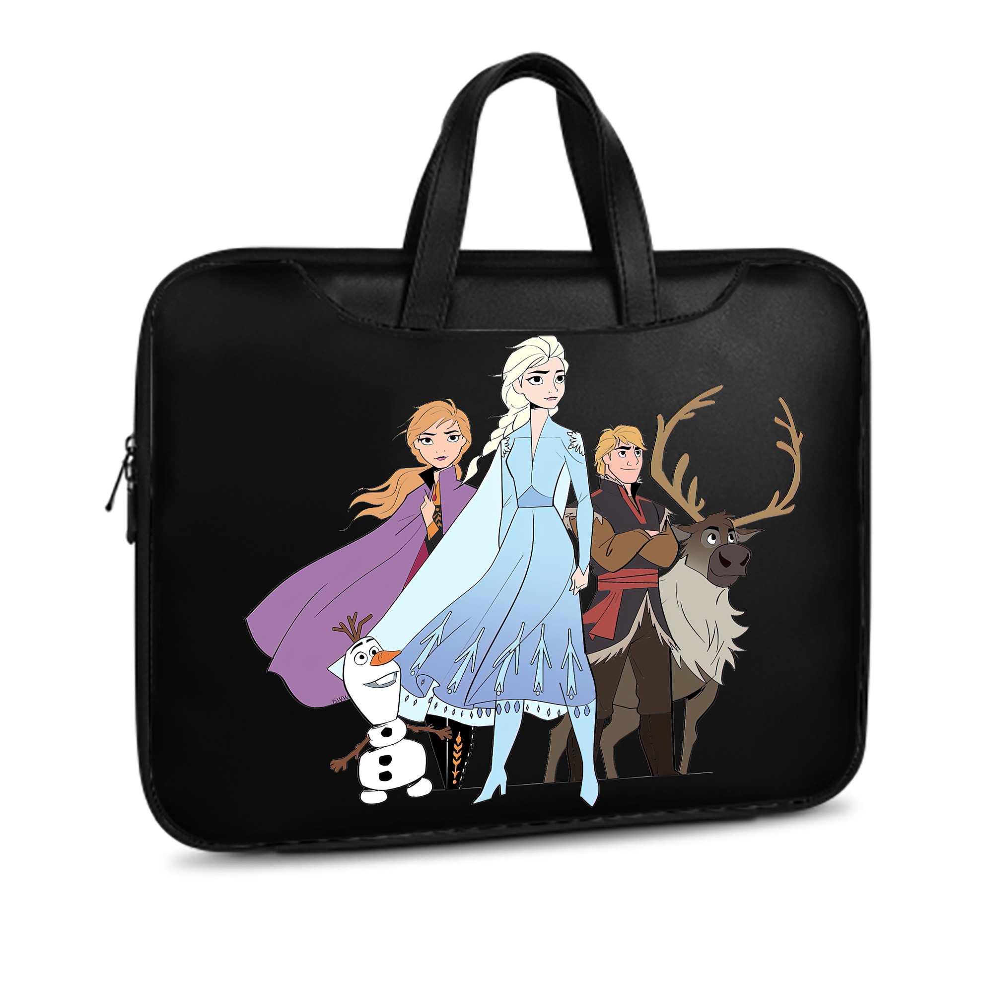 （画像用） アナと雪の女王 アンナ エルサ Frozen Anna Elsa レザーラップトップバッグ　ノートパソコンケース