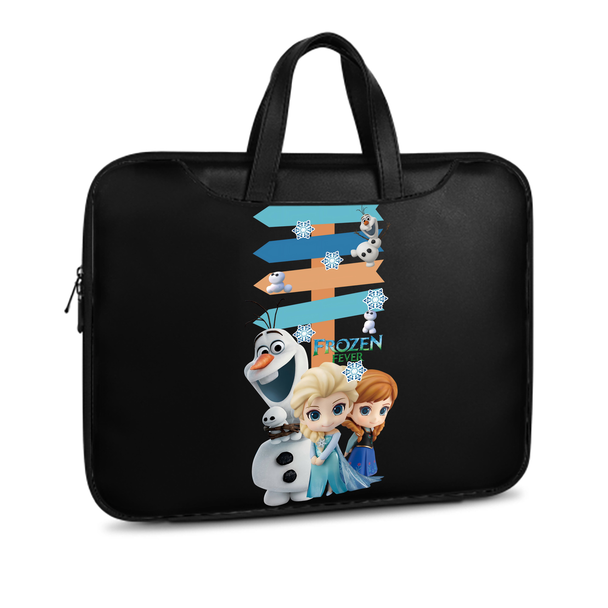 （画像用） アナと雪の女王 アンナ エルサ Frozen Anna Elsa レザーラップトップバッグ　ノートパソコンケース