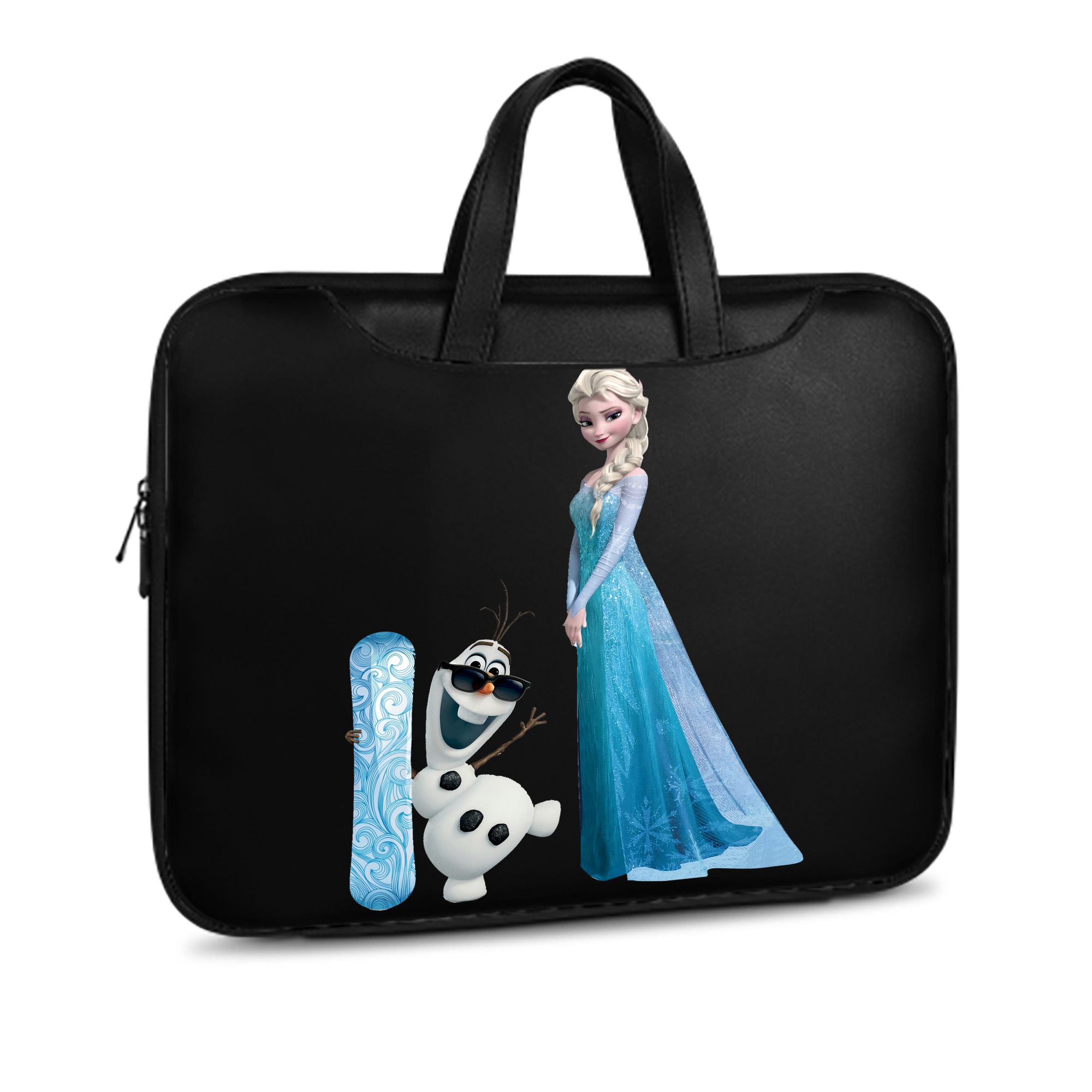 （画像用） アナと雪の女王 アンナ エルサ Frozen Anna Elsa レザーラップトップバッグ　ノートパソコンケース