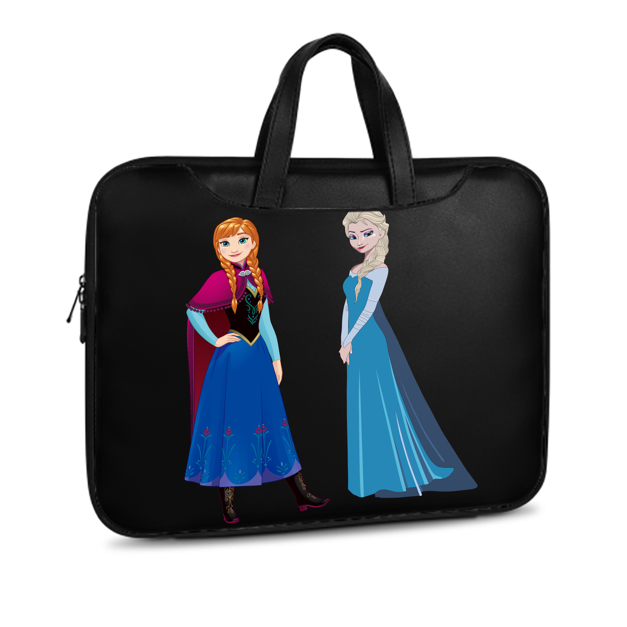 （画像用） アナと雪の女王 アンナ エルサ Frozen Anna Elsa レザーラップトップバッグ　ノートパソコンケース