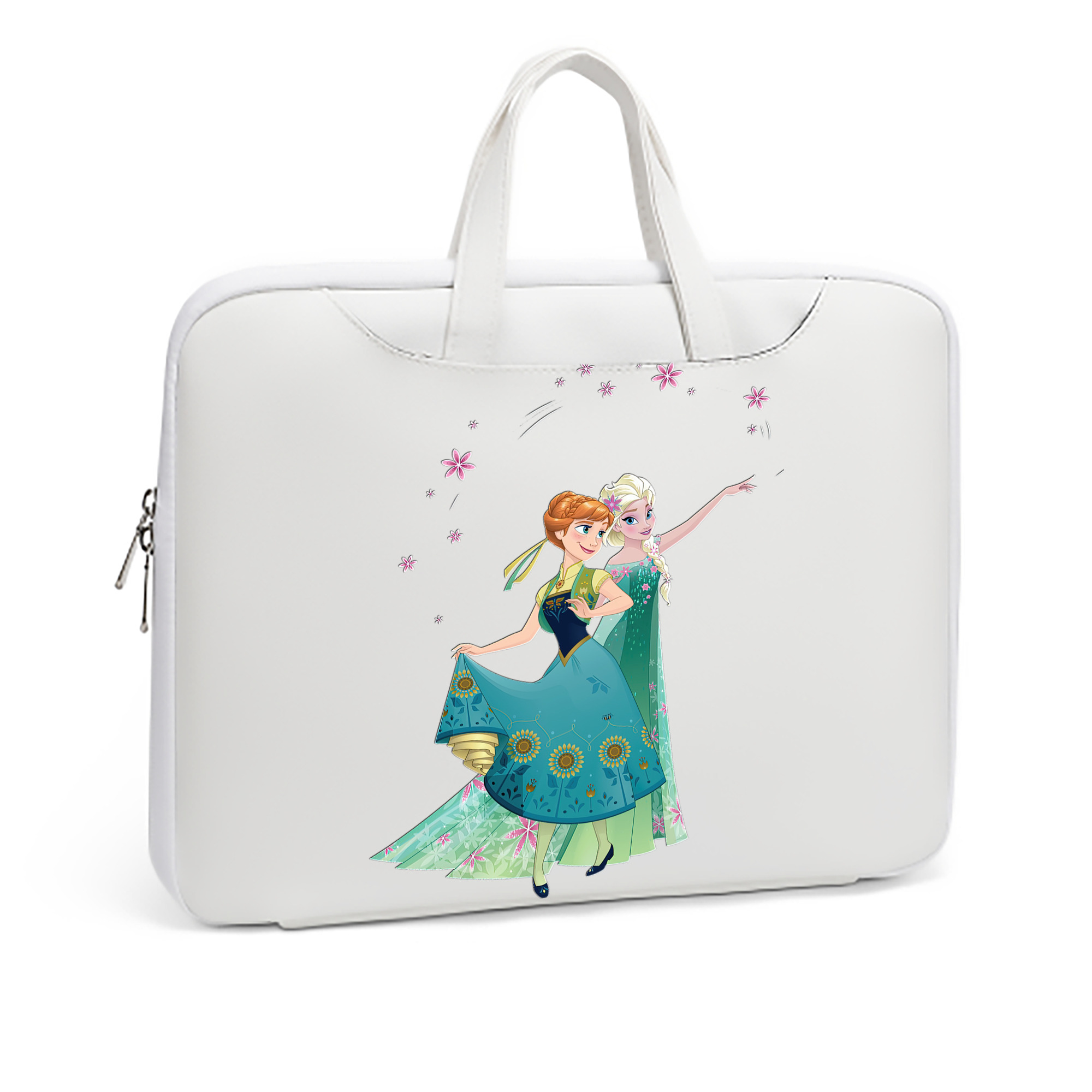 （画像用） アナと雪の女王 アンナ エルサ Frozen Anna Elsa レザーラップトップバッグ　ノートパソコンケース