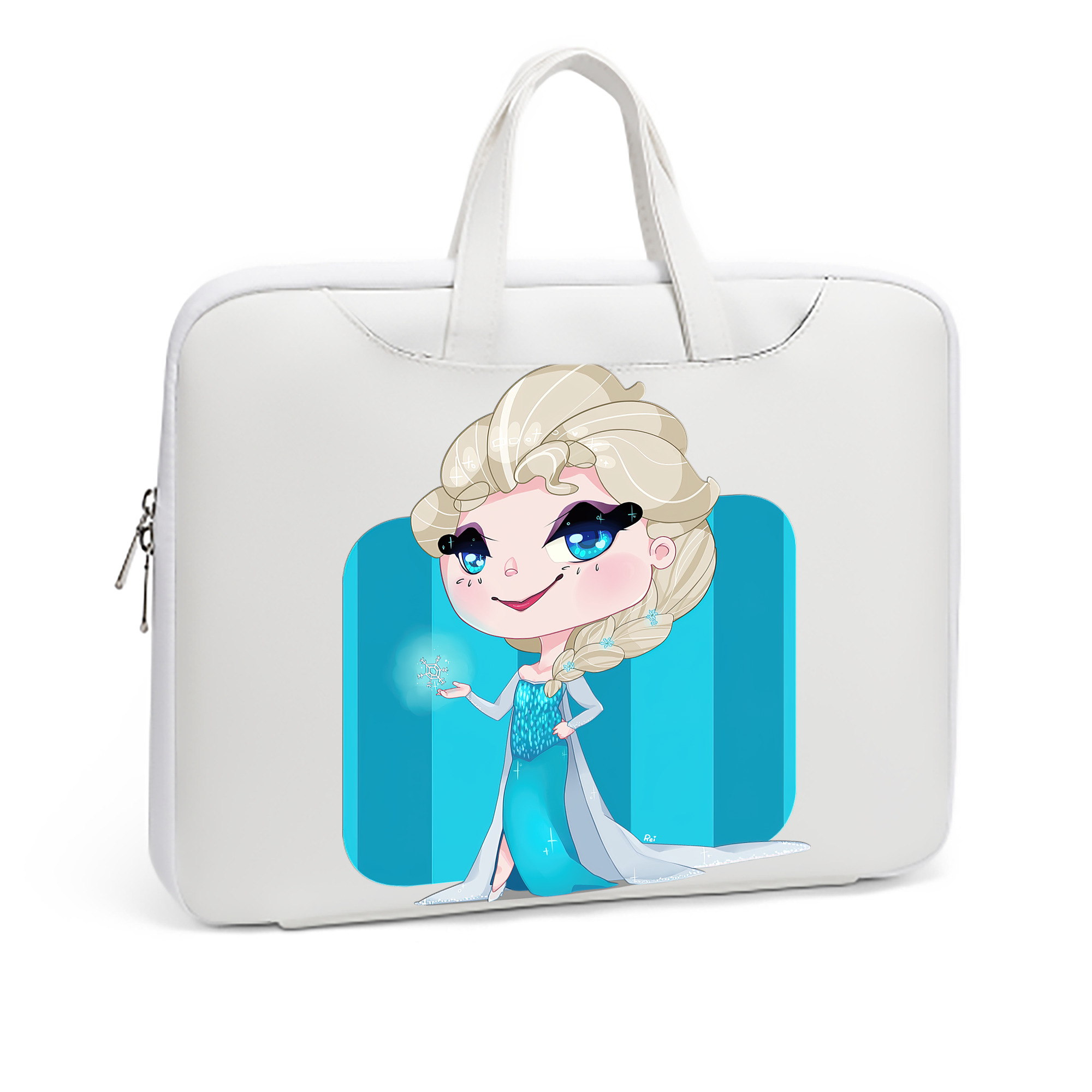 （画像用） アナと雪の女王 アンナ エルサ Frozen Anna Elsa レザーラップトップバッグ　ノートパソコンケース