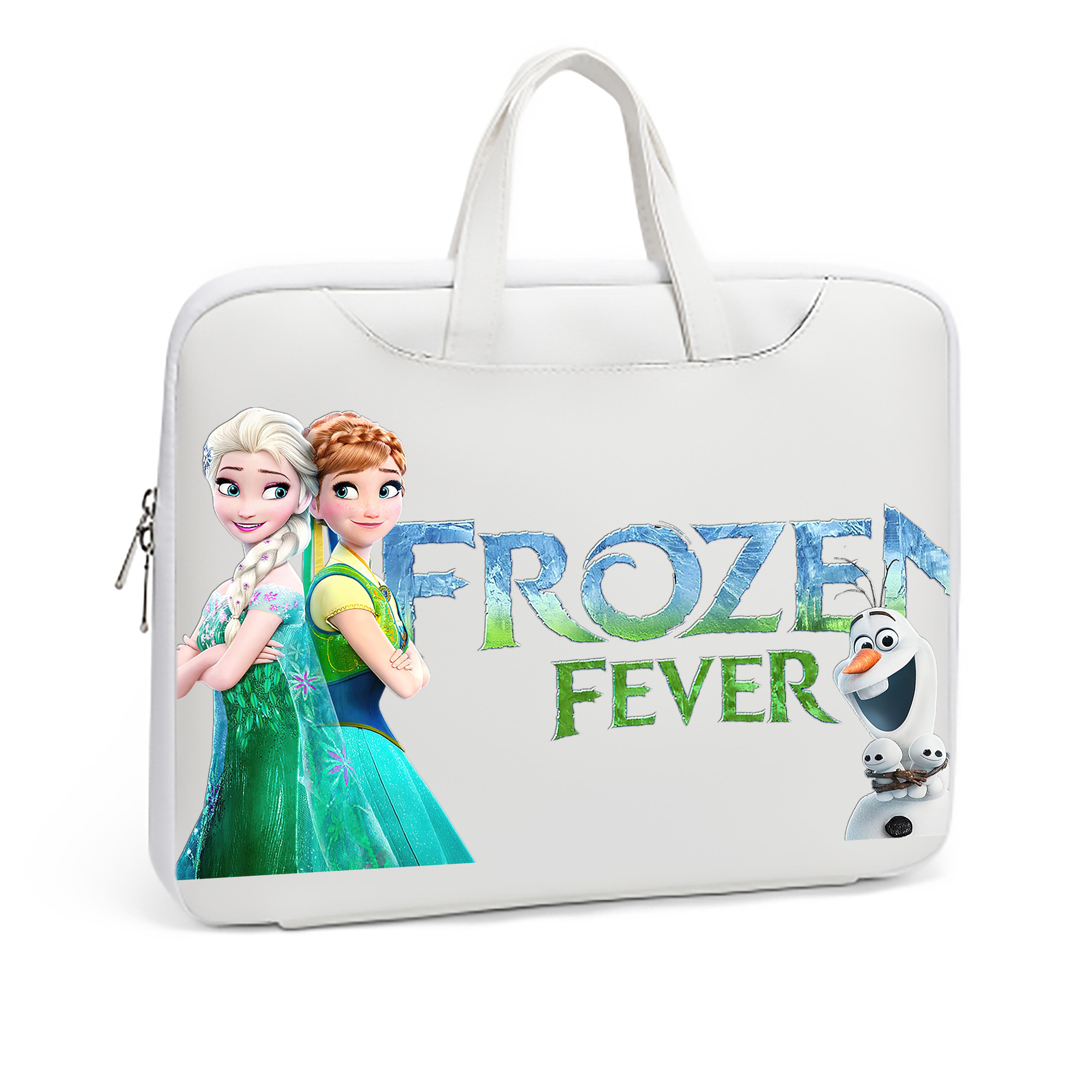 （画像用） アナと雪の女王 アンナ エルサ Frozen Anna Elsa レザーラップトップバッグ　ノートパソコンケース