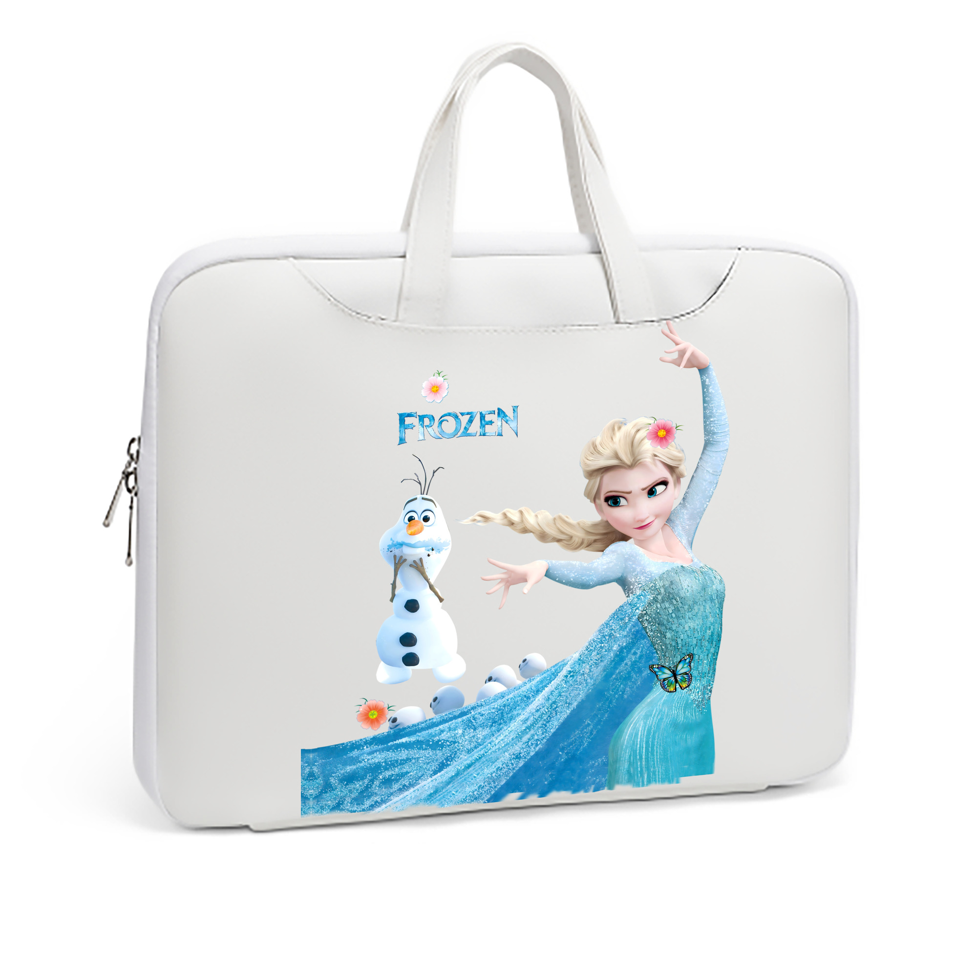 （画像用） アナと雪の女王 アンナ エルサ Frozen Anna Elsa レザーラップトップバッグ　ノートパソコンケース