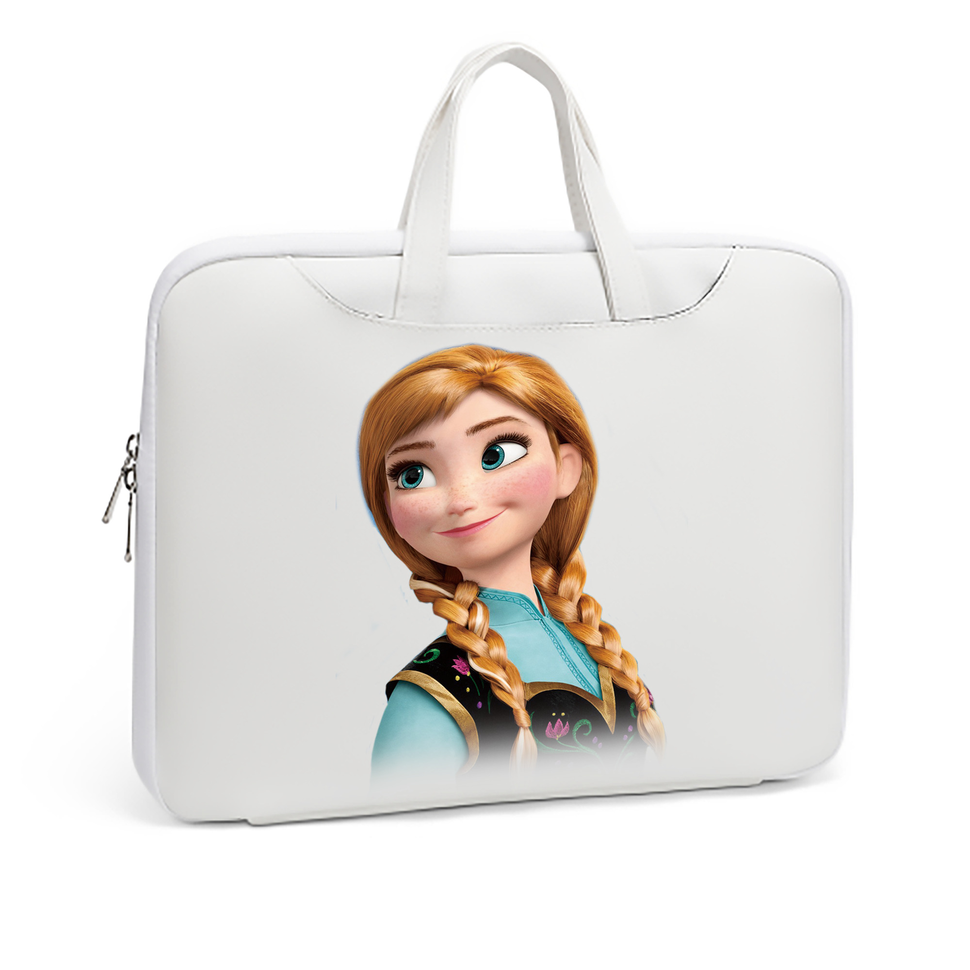 （画像用） アナと雪の女王 アンナ エルサ Frozen Anna Elsa レザーラップトップバッグ　ノートパソコンケース