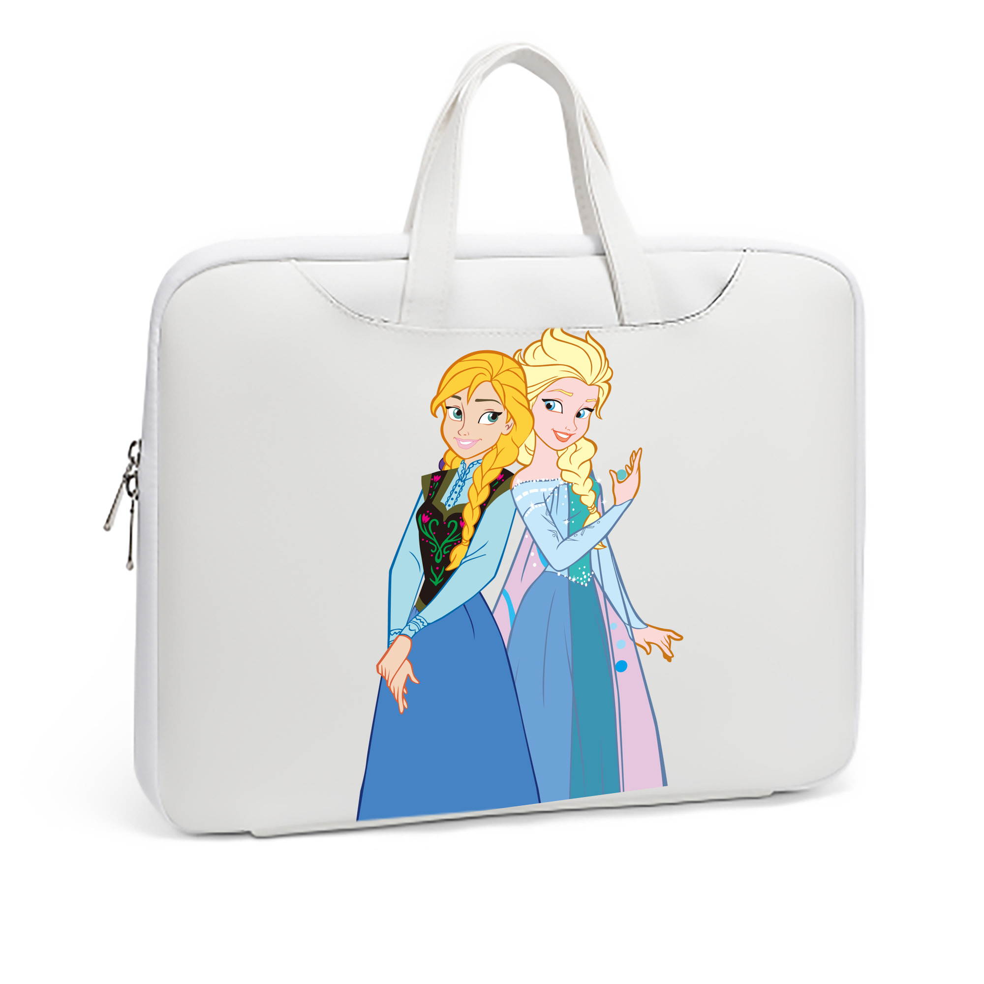 （画像用） アナと雪の女王 アンナ エルサ Frozen Anna Elsa レザーラップトップバッグ　ノートパソコンケース