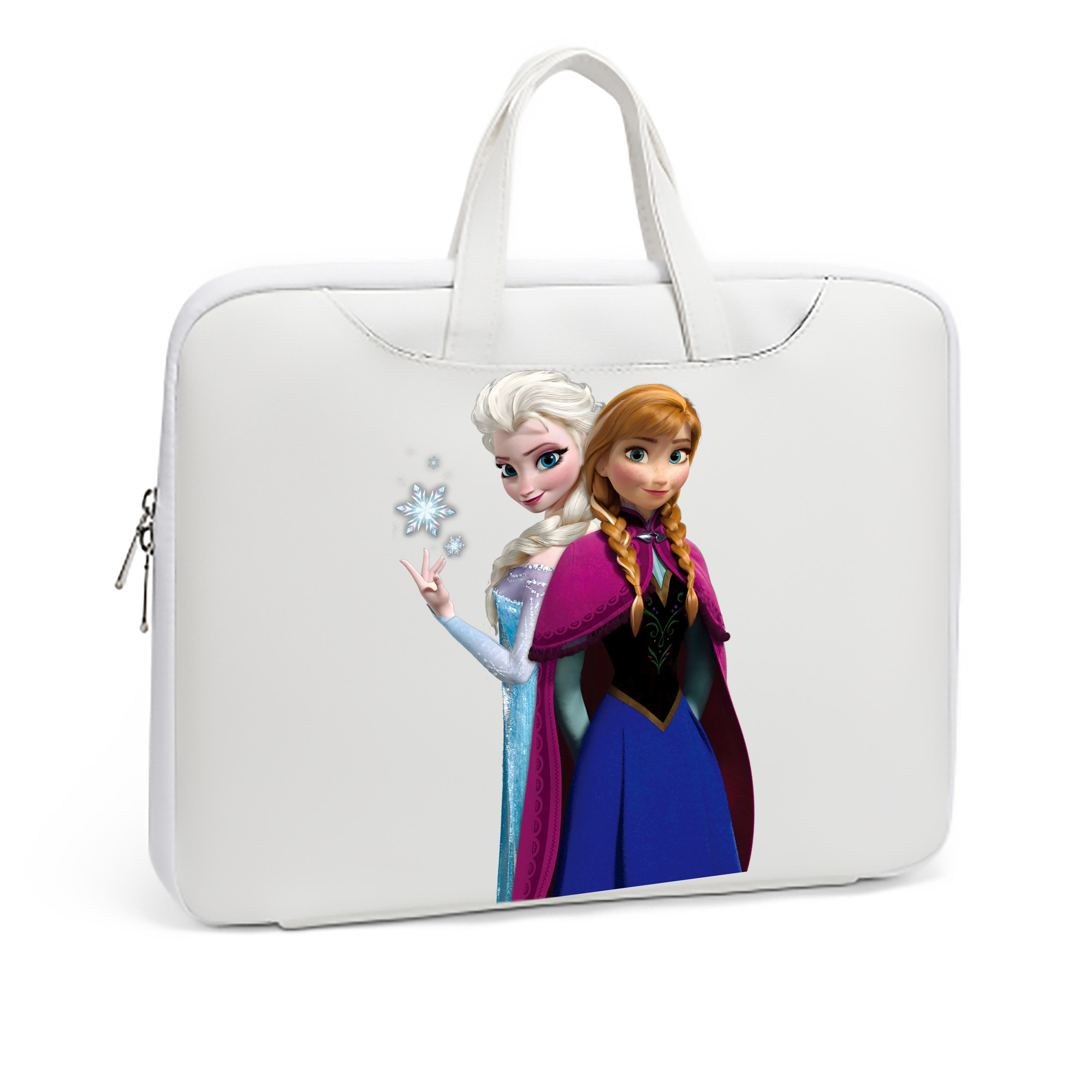 （画像用） アナと雪の女王 アンナ エルサ Frozen Anna Elsa レザーラップトップバッグ　ノートパソコンケース