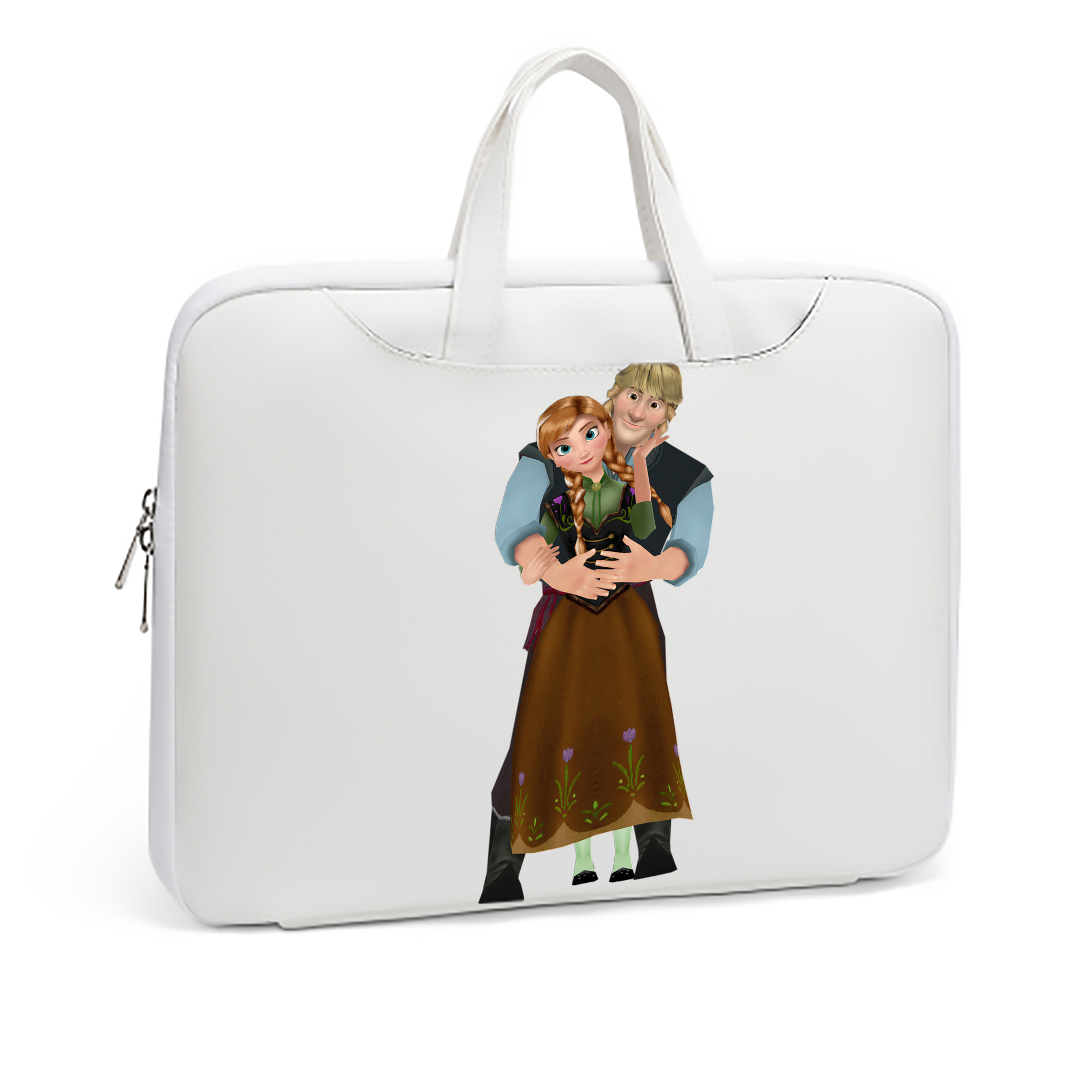 （画像用） アナと雪の女王 アンナ エルサ Frozen Anna Elsa レザーラップトップバッグ　ノートパソコンケース