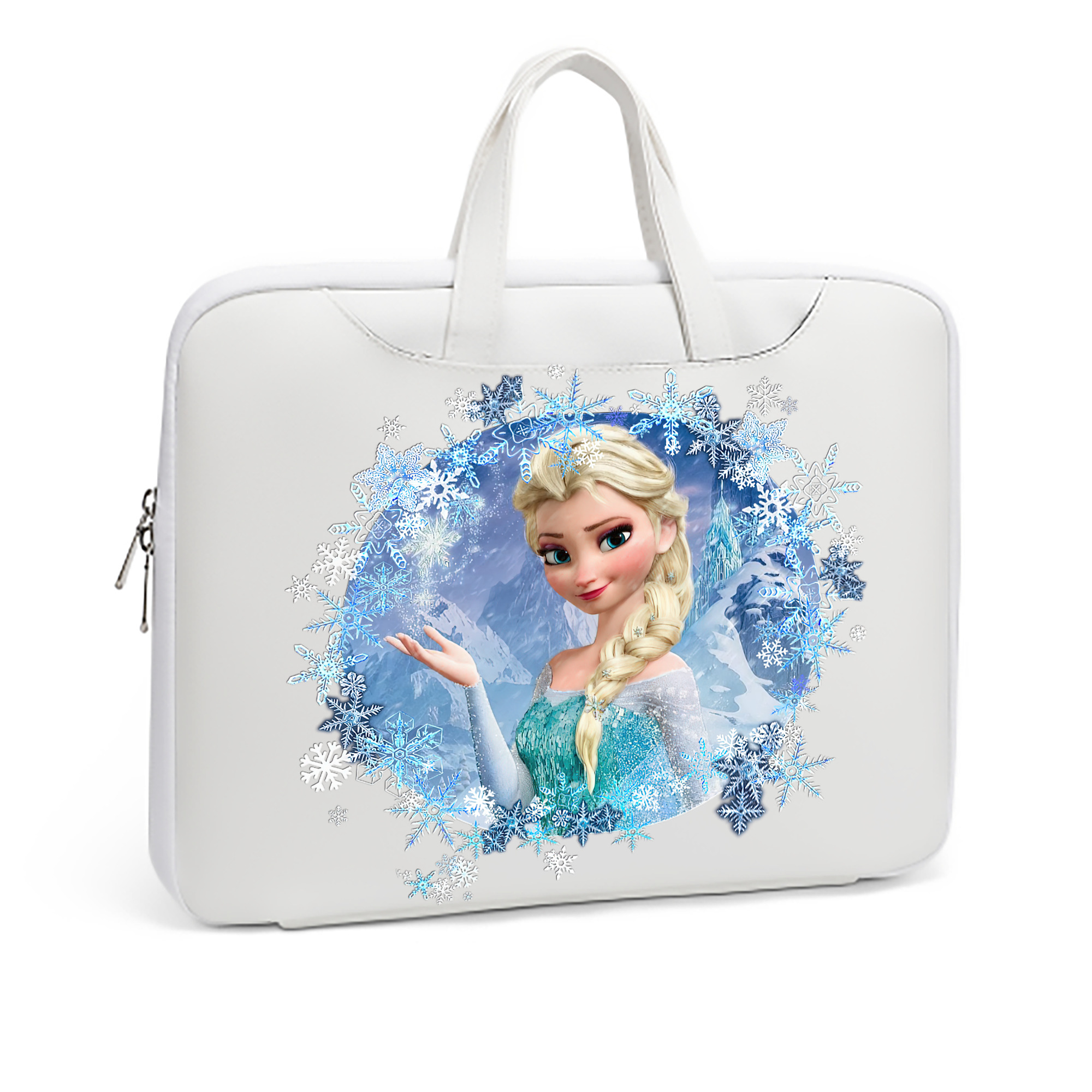 （画像用） アナと雪の女王 アンナ エルサ Frozen Anna Elsa レザーラップトップバッグ　ノートパソコンケース