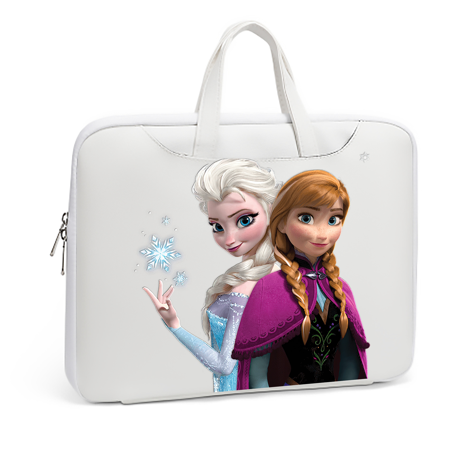 （画像用） アナと雪の女王 アンナ エルサ Frozen Anna Elsa レザーラップトップバッグ　ノートパソコンケース