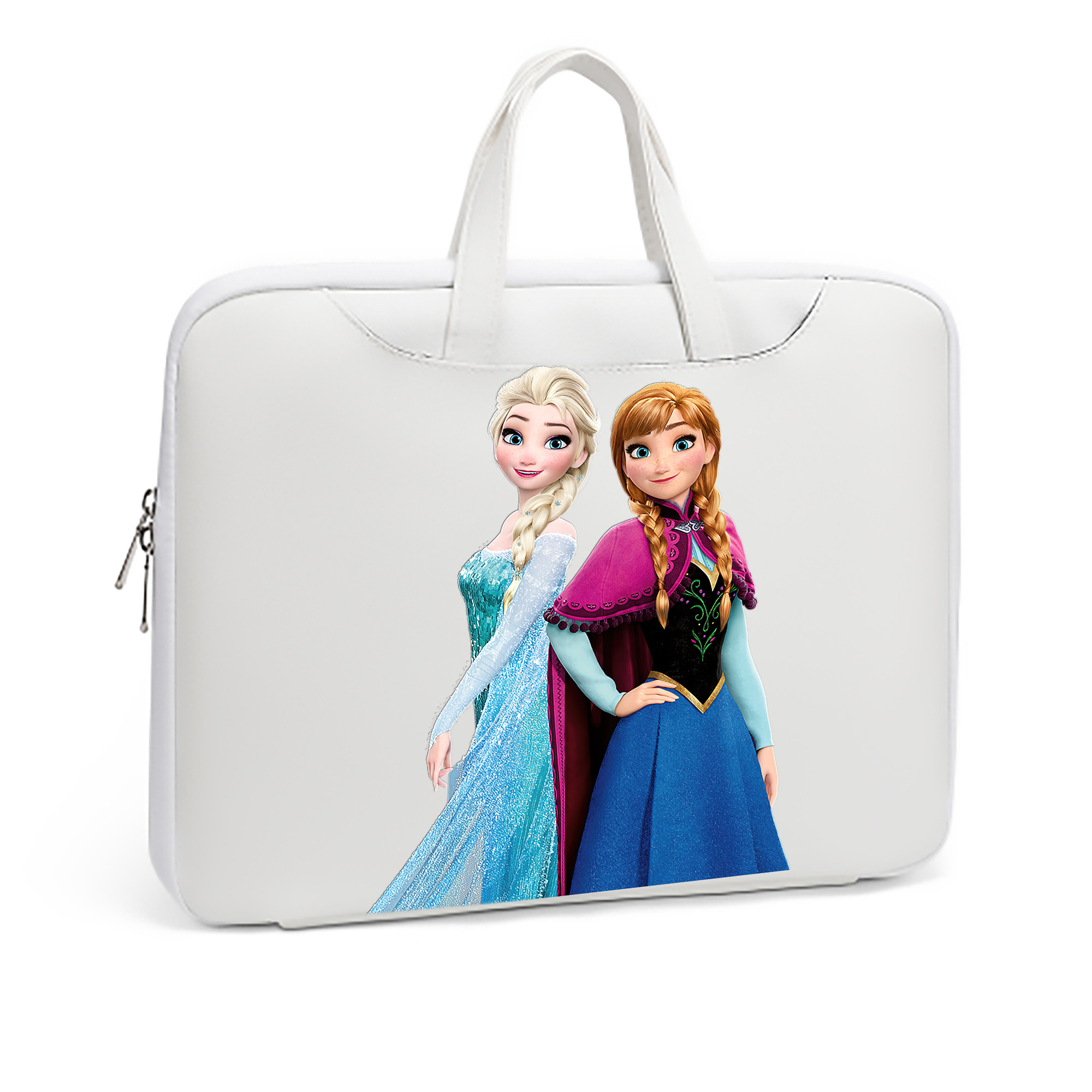 （画像用） アナと雪の女王 アンナ エルサ Frozen Anna Elsa レザーラップトップバッグ　ノートパソコンケース