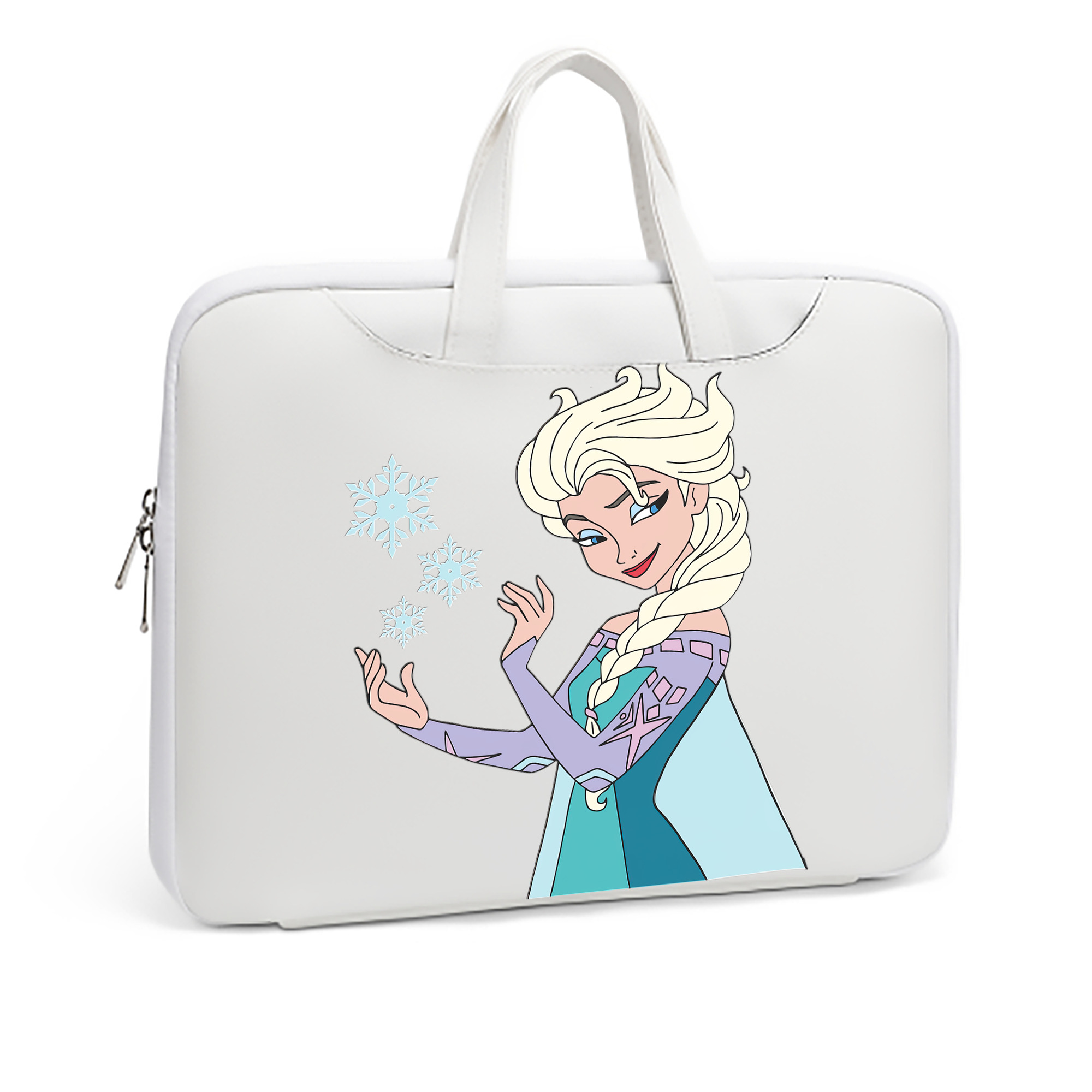 （画像用） アナと雪の女王 アンナ エルサ Frozen Anna Elsa レザーラップトップバッグ　ノートパソコンケース