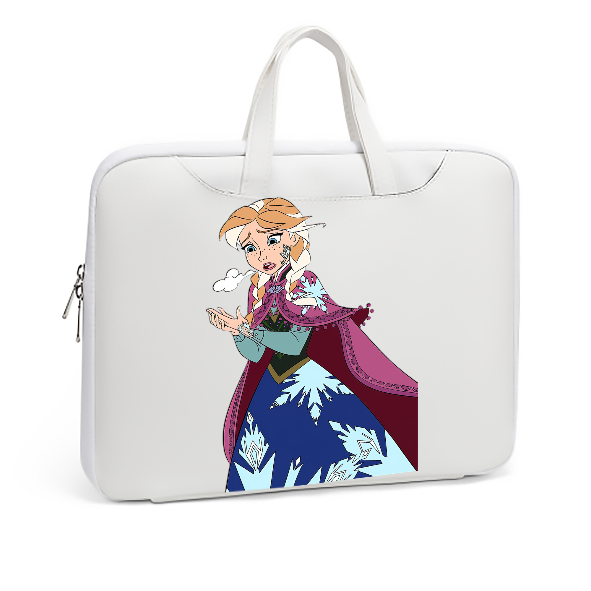 （画像用） アナと雪の女王 アンナ エルサ Frozen Anna Elsa レザーラップトップバッグ　ノートパソコンケース