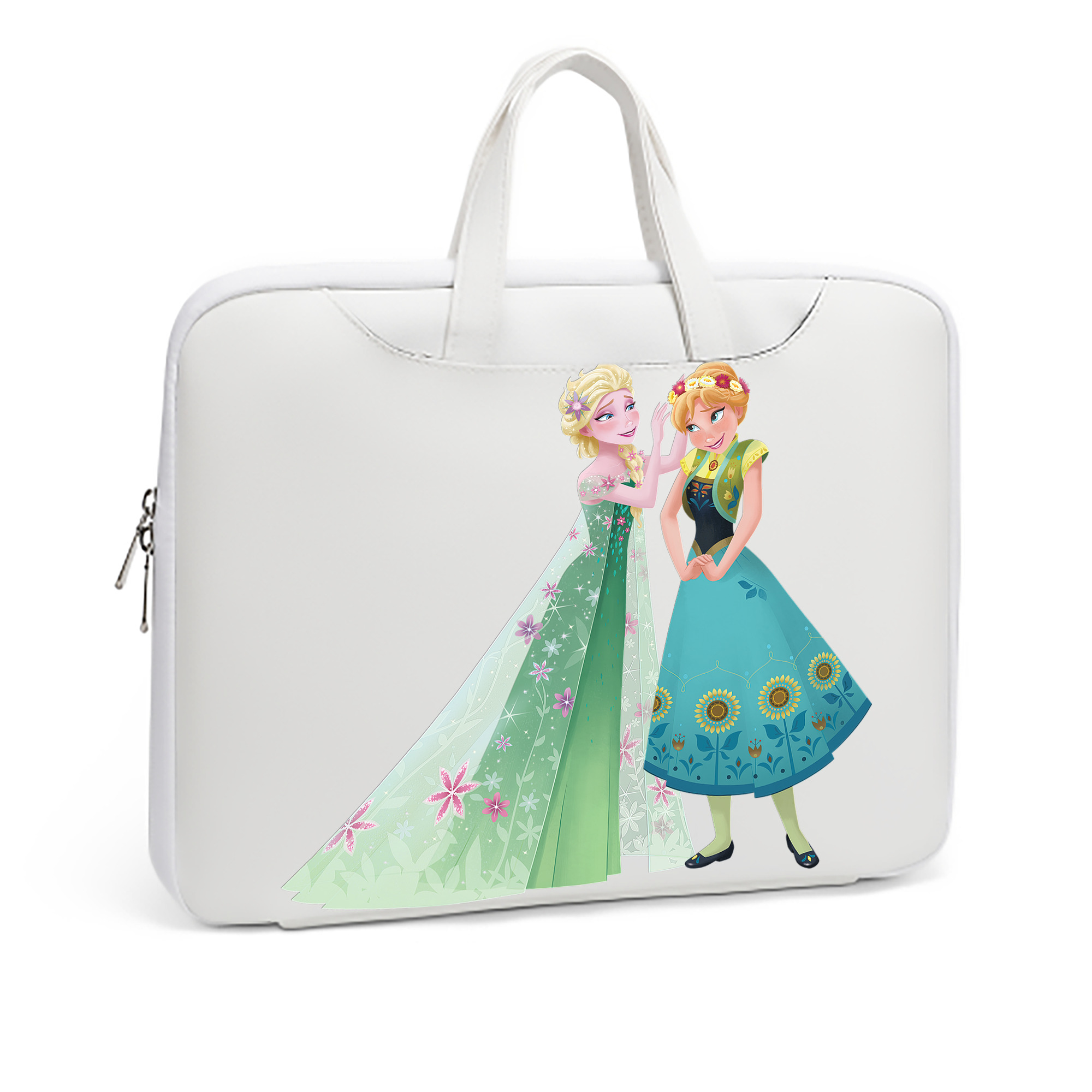 （画像用） アナと雪の女王 アンナ エルサ Frozen Anna Elsa レザーラップトップバッグ　ノートパソコンケース
