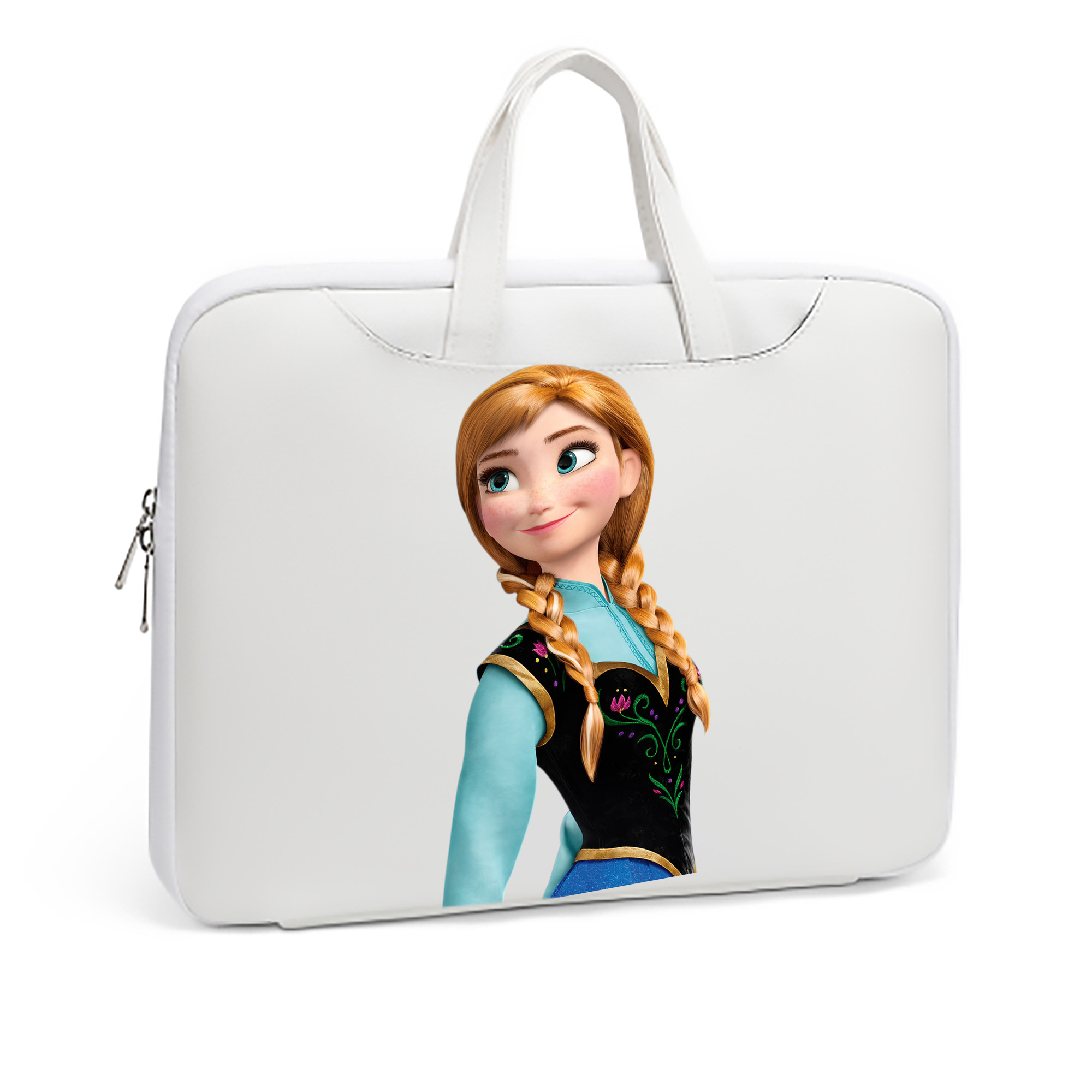 （画像用） アナと雪の女王 アンナ エルサ Frozen Anna Elsa レザーラップトップバッグ　ノートパソコンケース