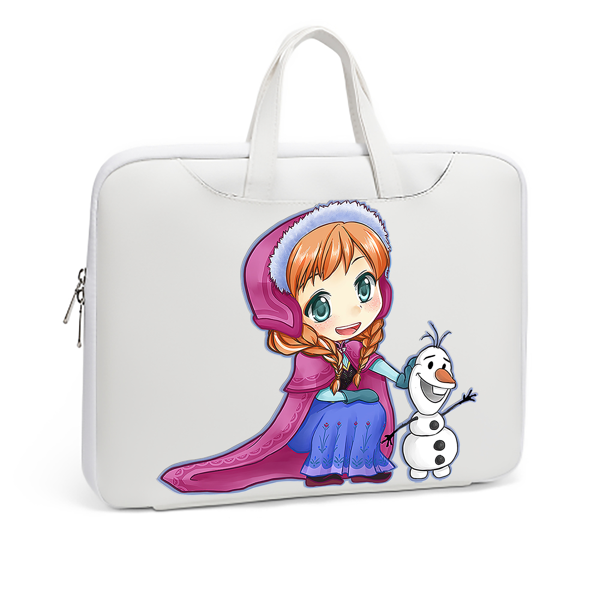 （画像用） アナと雪の女王 アンナ エルサ Frozen Anna Elsa レザーラップトップバッグ　ノートパソコンケース