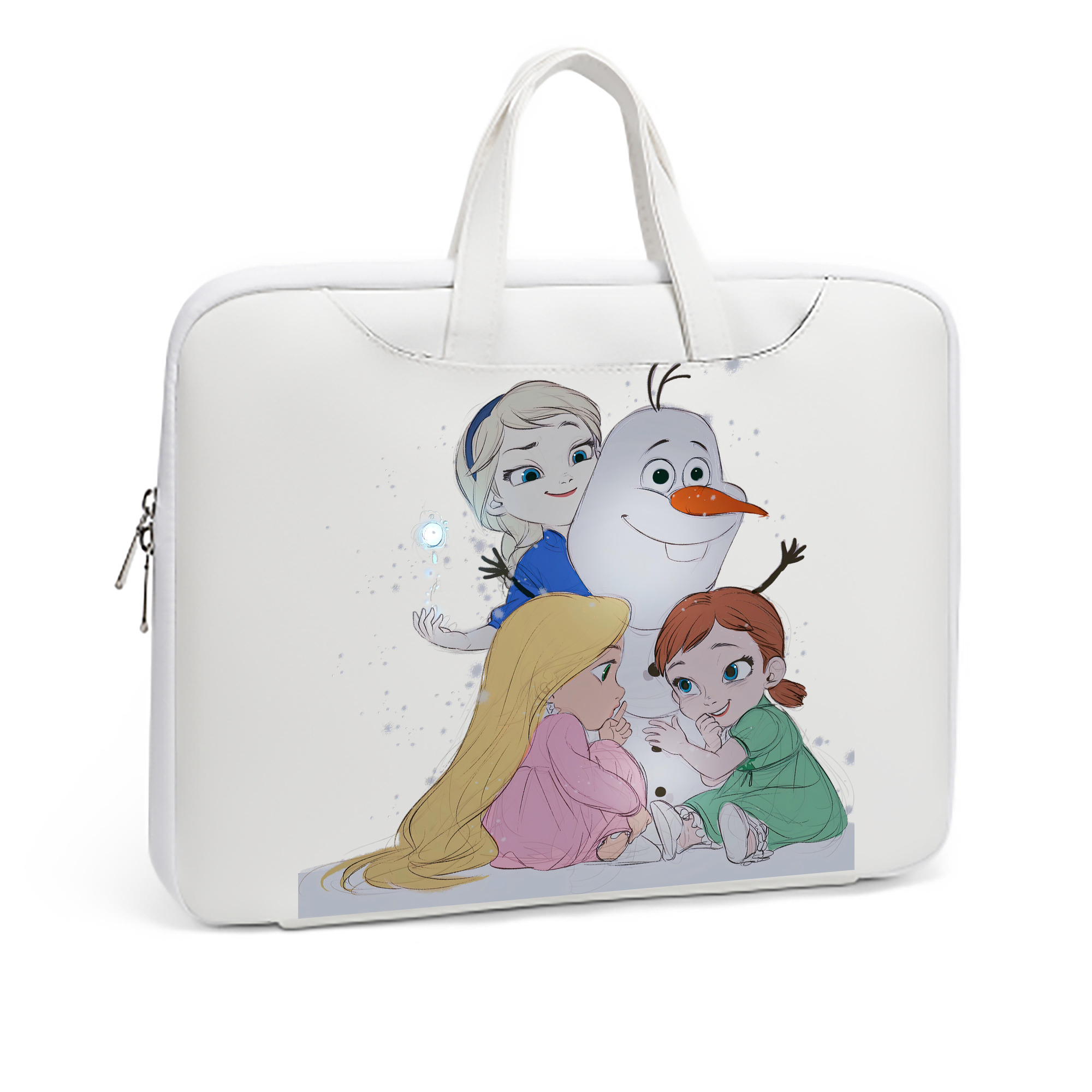 （画像用） アナと雪の女王 アンナ エルサ Frozen Anna Elsa レザーラップトップバッグ　ノートパソコンケース