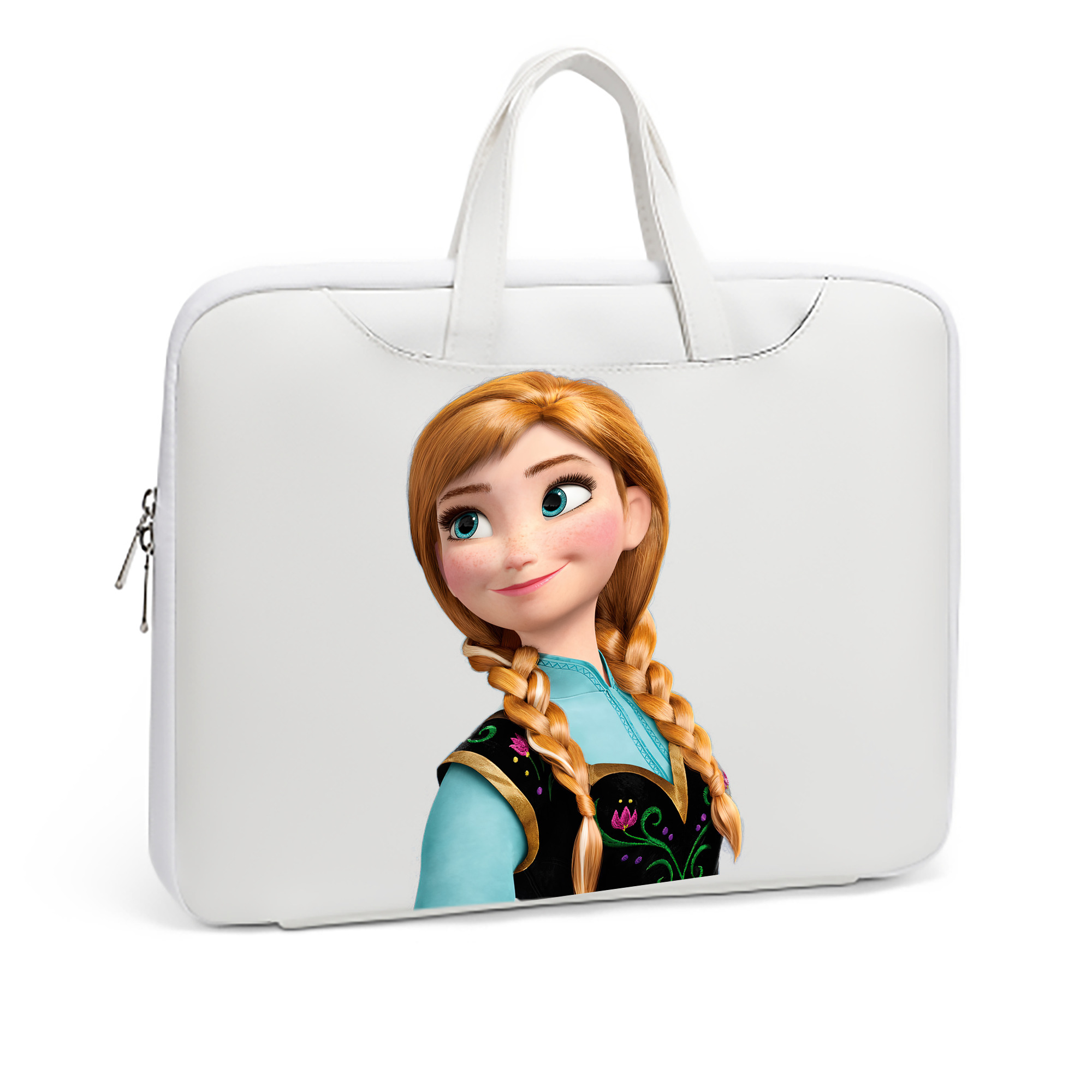 （画像用） アナと雪の女王 アンナ エルサ Frozen Anna Elsa レザーラップトップバッグ　ノートパソコンケース