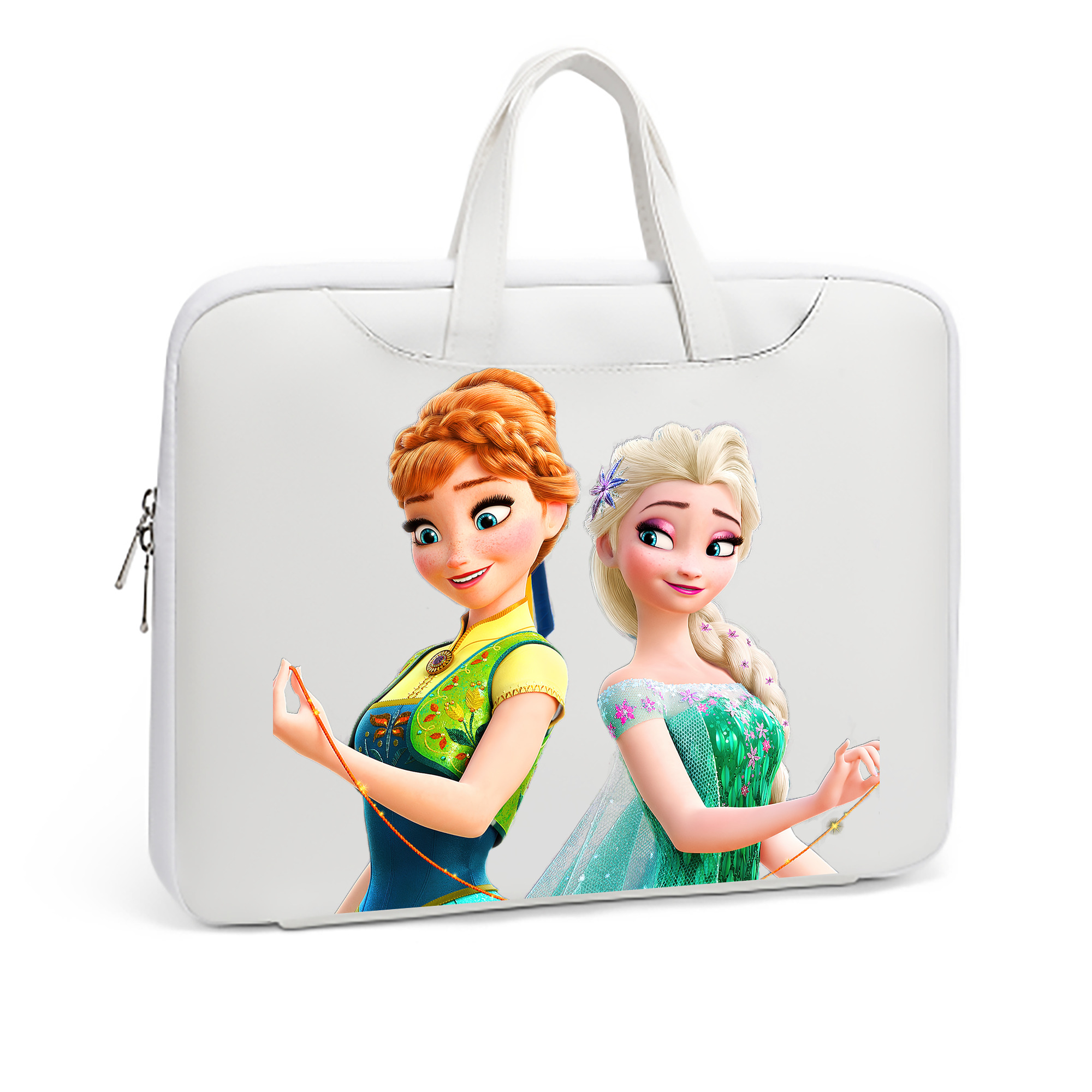 （画像用） アナと雪の女王 アンナ エルサ Frozen Anna Elsa レザーラップトップバッグ　ノートパソコンケース