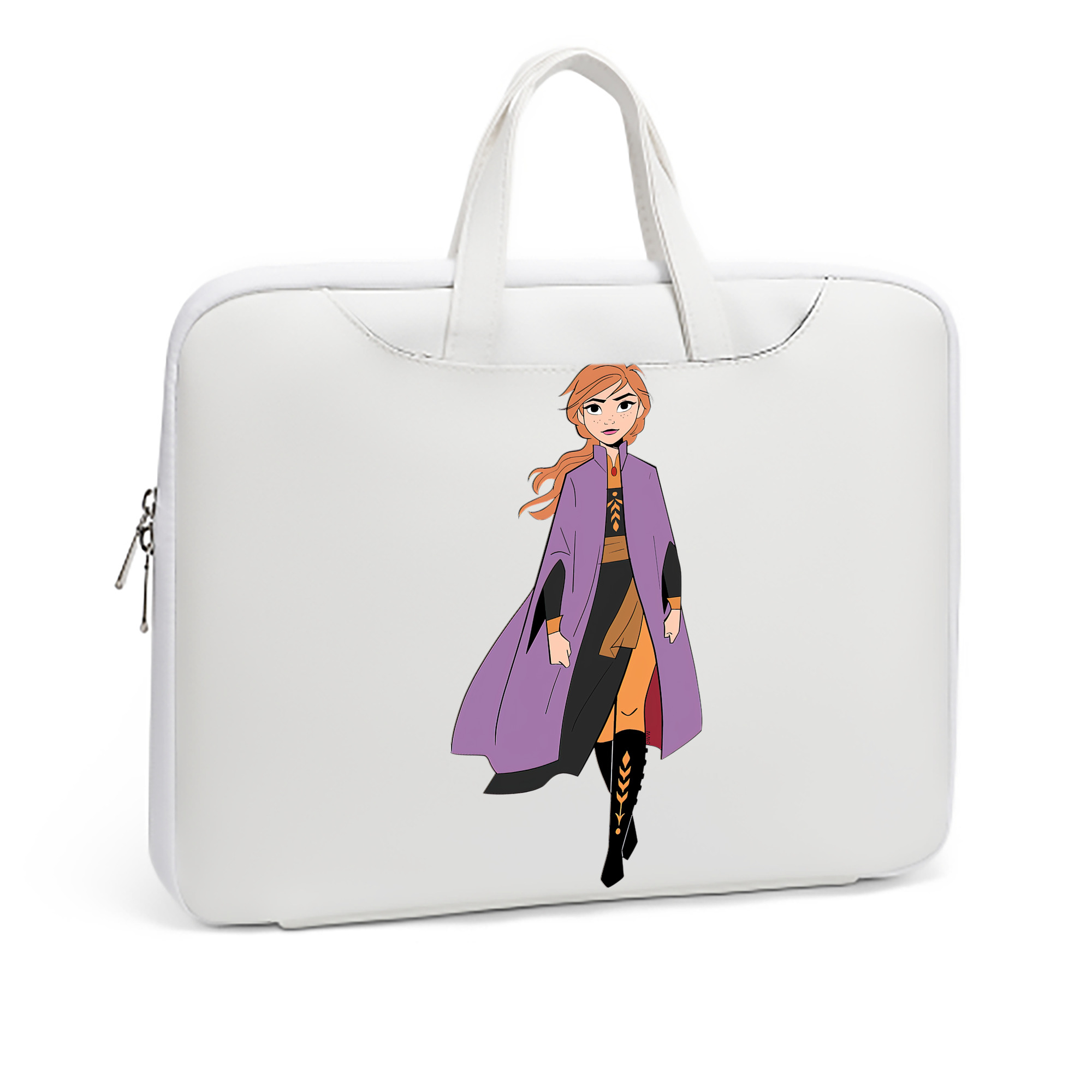 （画像用） アナと雪の女王 アンナ エルサ Frozen Anna Elsa レザーラップトップバッグ　ノートパソコンケース