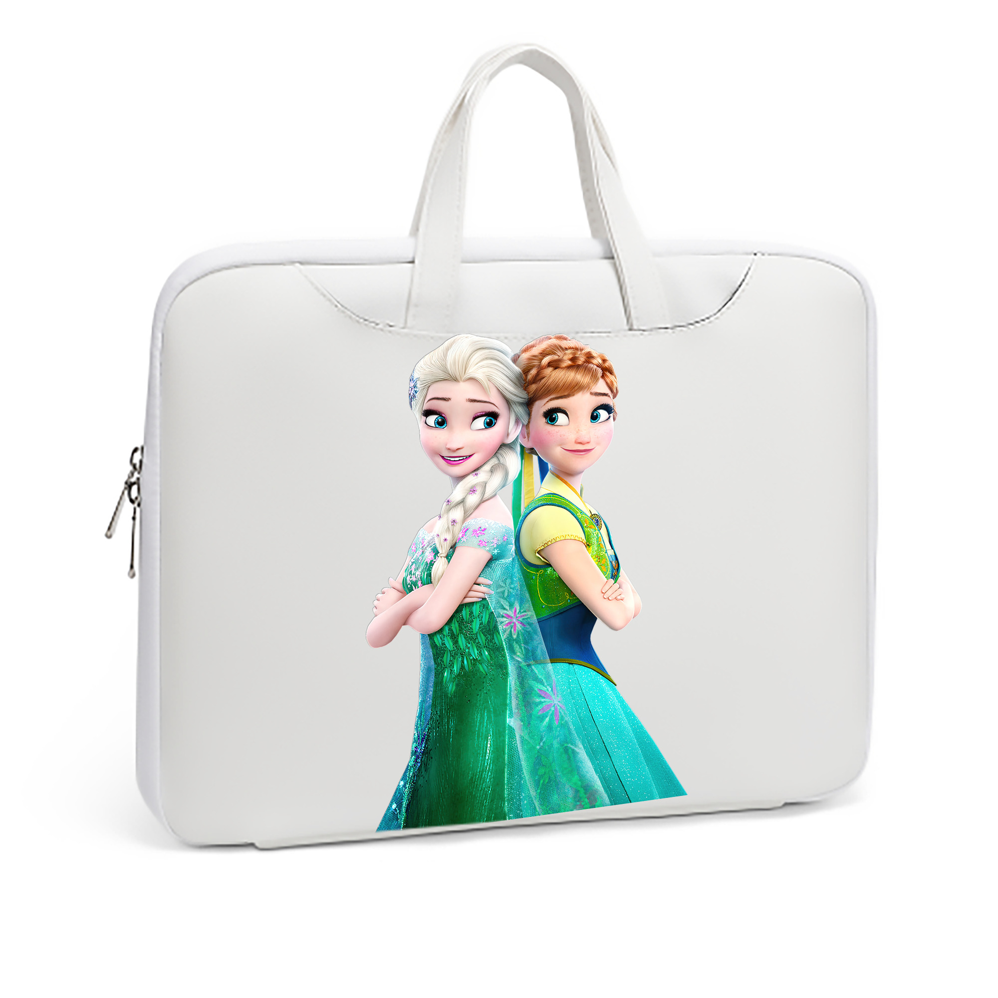 （画像用） アナと雪の女王 アンナ エルサ Frozen Anna Elsa レザーラップトップバッグ　ノートパソコンケース