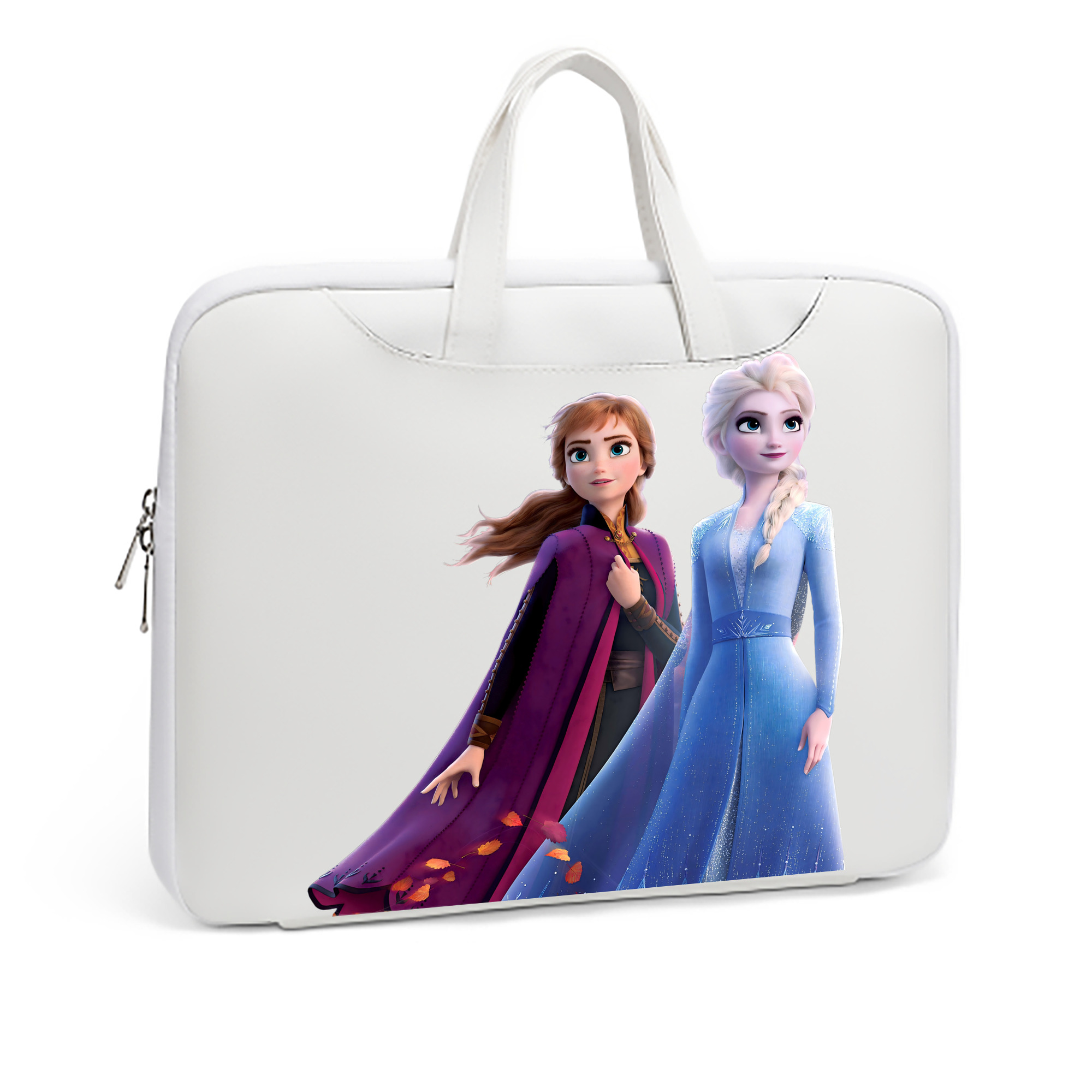 （画像用） アナと雪の女王 アンナ エルサ Frozen Anna Elsa レザーラップトップバッグ　ノートパソコンケース