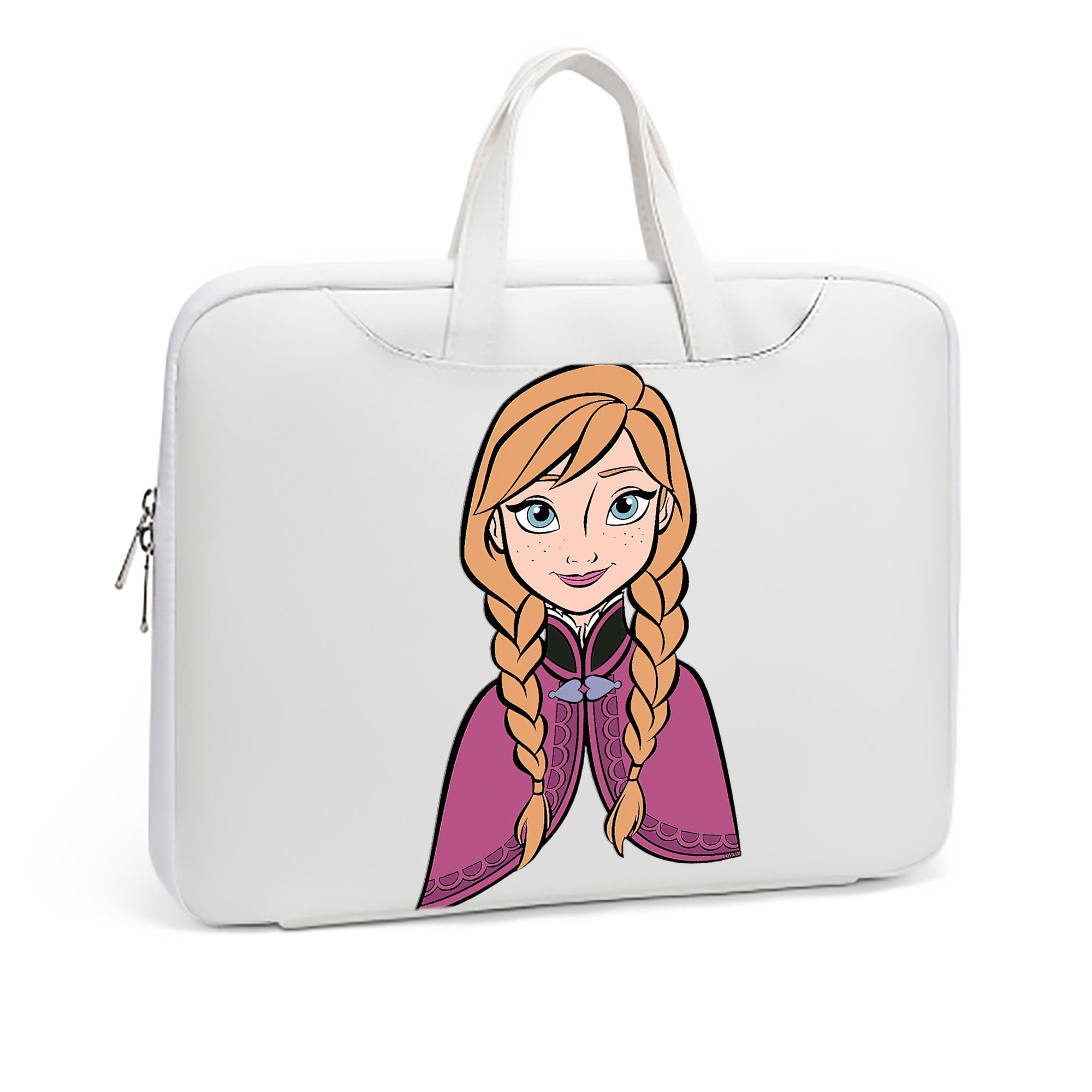 （画像用） アナと雪の女王 アンナ エルサ Frozen Anna Elsa レザーラップトップバッグ　ノートパソコンケース