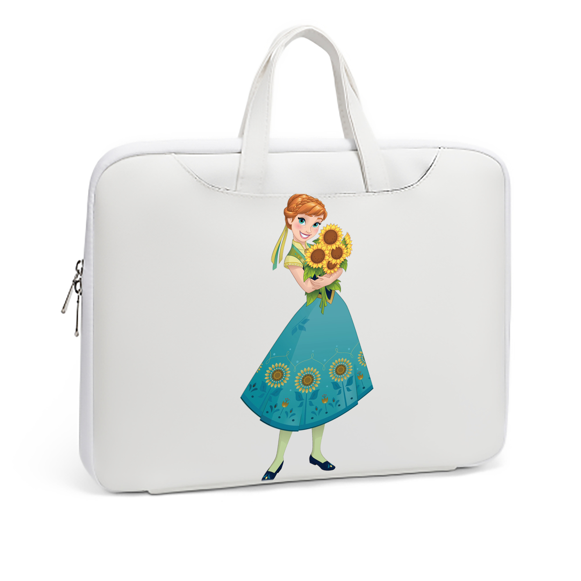 （画像用） アナと雪の女王 アンナ エルサ Frozen Anna Elsa レザーラップトップバッグ　ノートパソコンケース