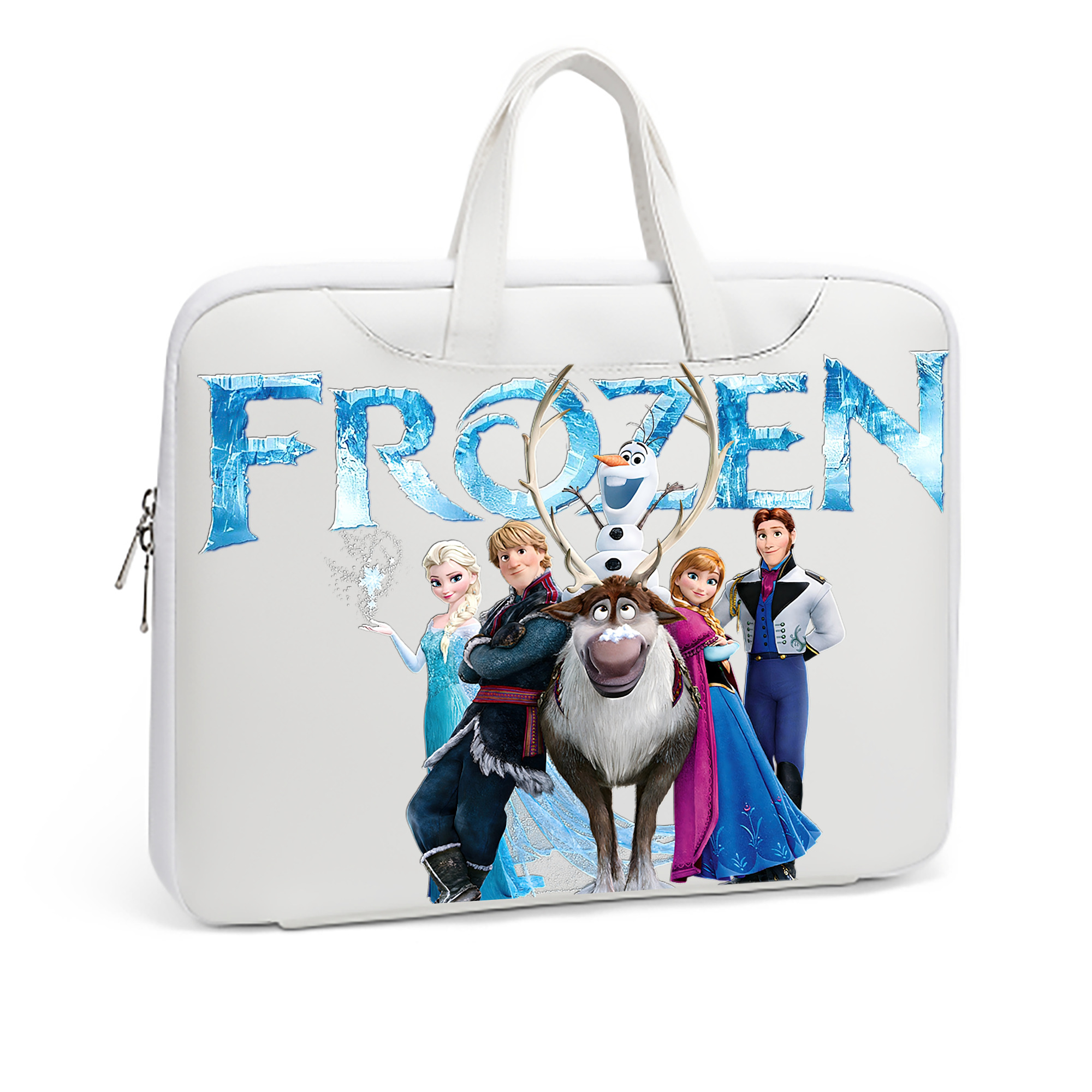 （画像用） アナと雪の女王 アンナ エルサ Frozen Anna Elsa レザーラップトップバッグ　ノートパソコンケース