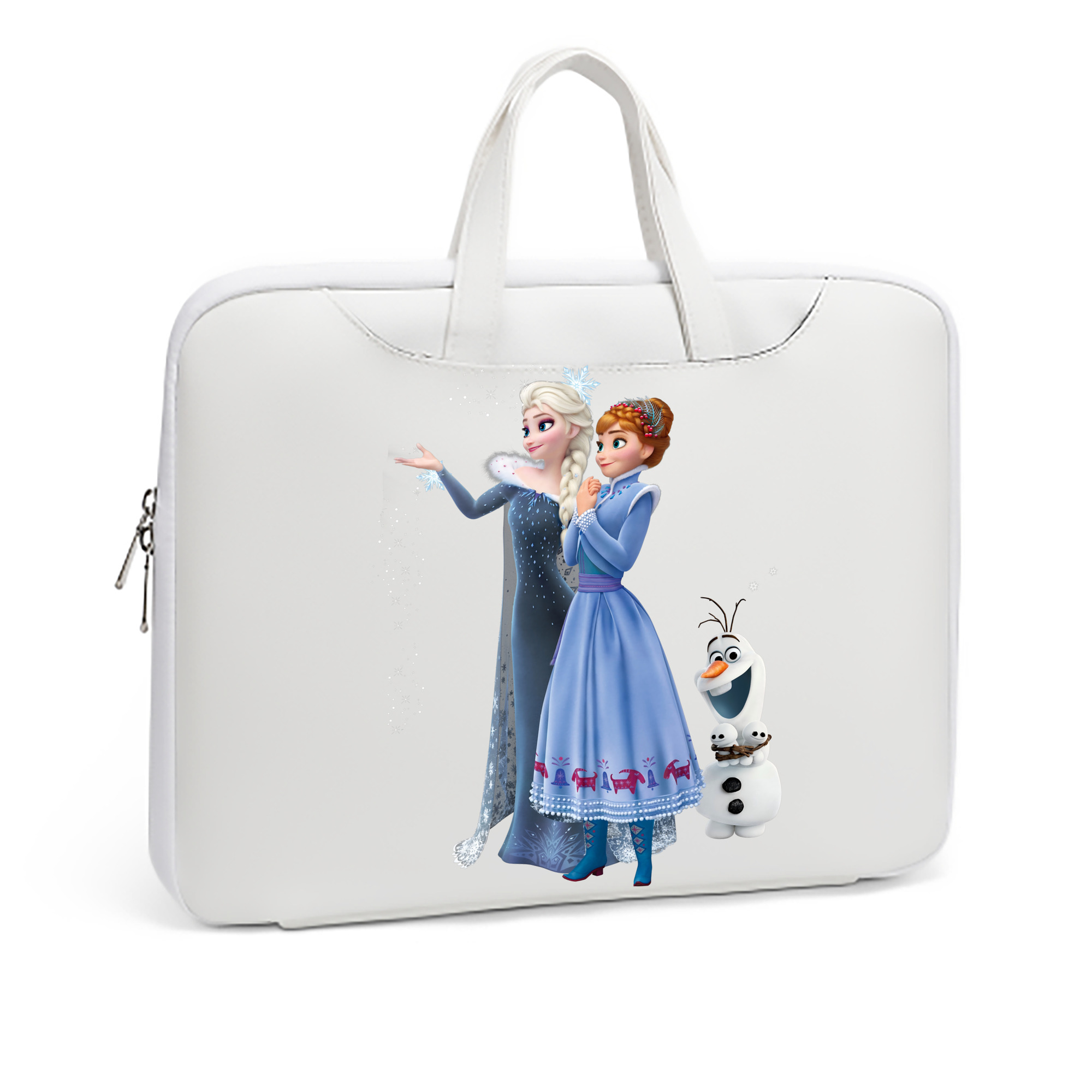 （画像用） アナと雪の女王 アンナ エルサ Frozen Anna Elsa レザーラップトップバッグ　ノートパソコンケース