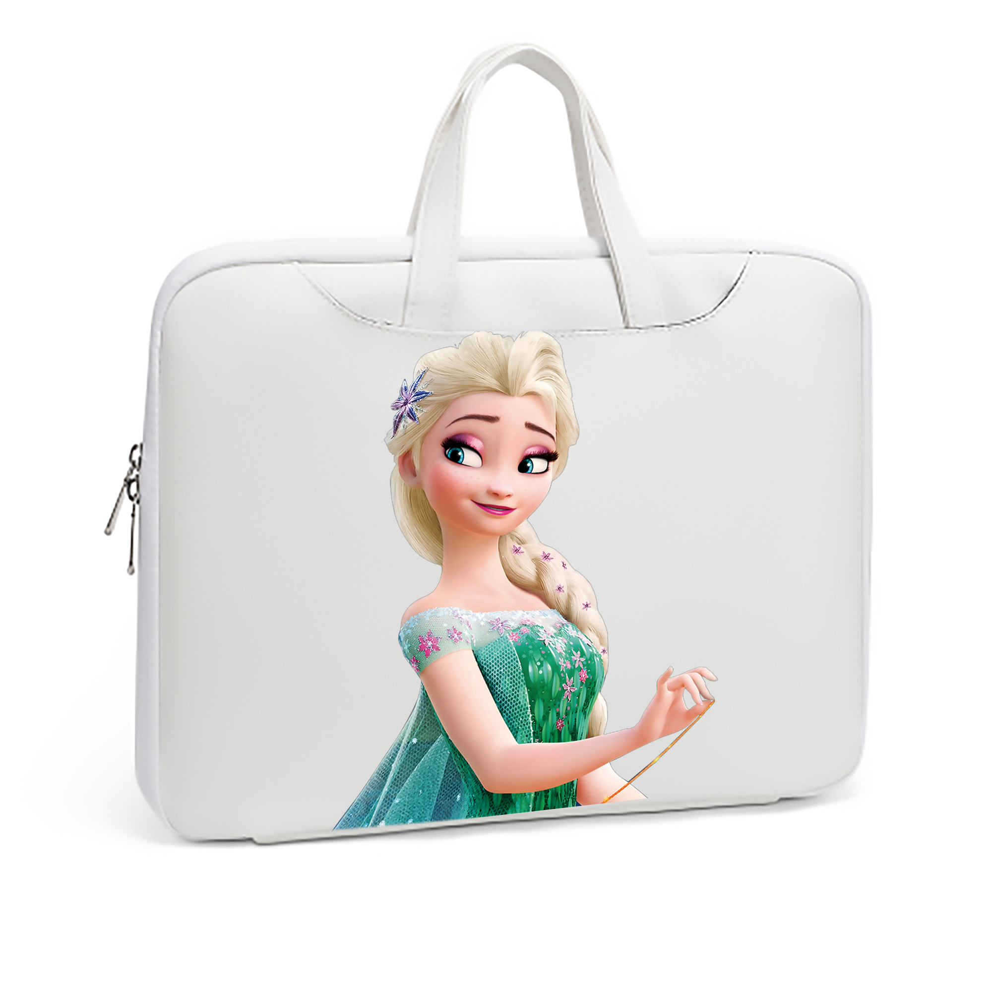 （画像用） アナと雪の女王 アンナ エルサ Frozen Anna Elsa レザーラップトップバッグ　ノートパソコンケース
