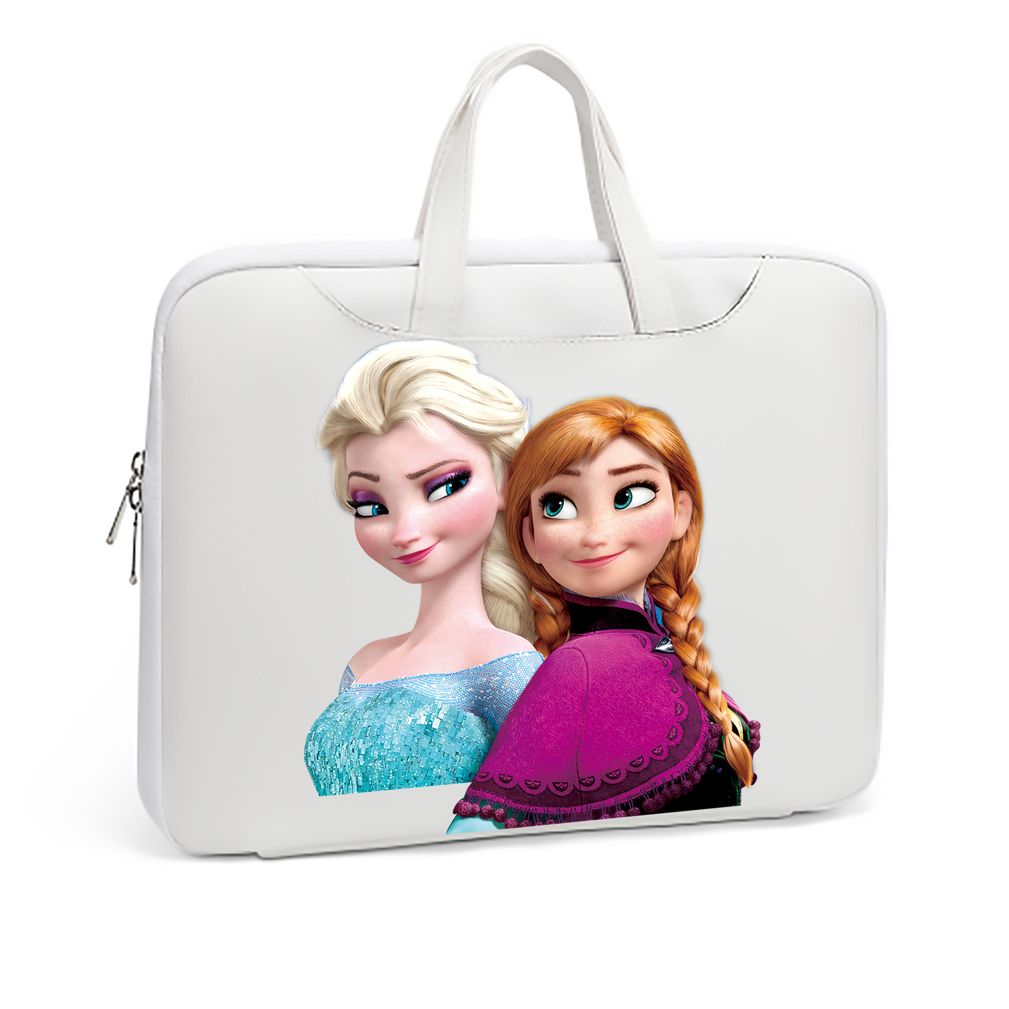 （画像用） アナと雪の女王 アンナ エルサ Frozen Anna Elsa レザーラップトップバッグ　ノートパソコンケース