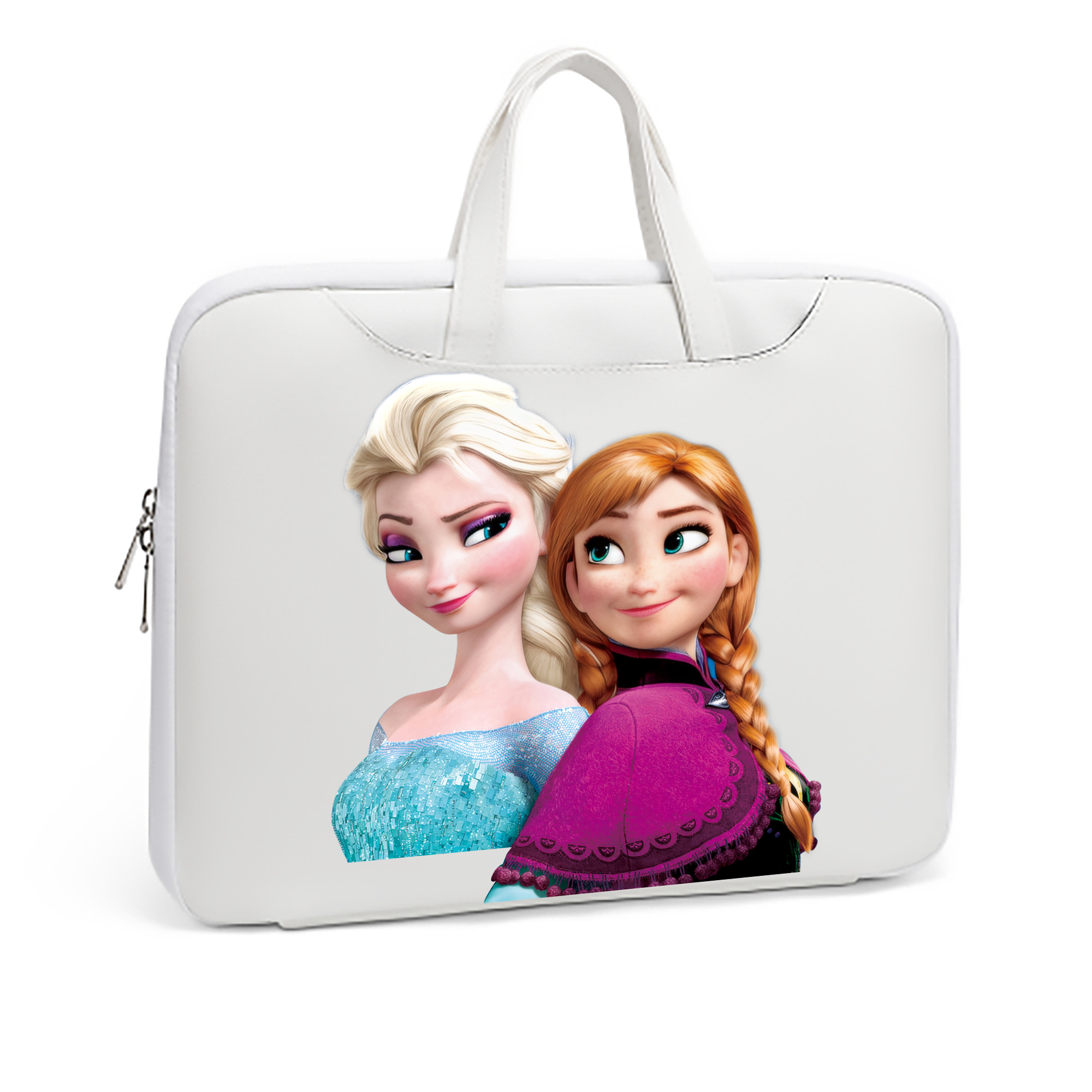 （画像用） アナと雪の女王 アンナ エルサ Frozen Anna Elsa レザーラップトップバッグ　ノートパソコンケース