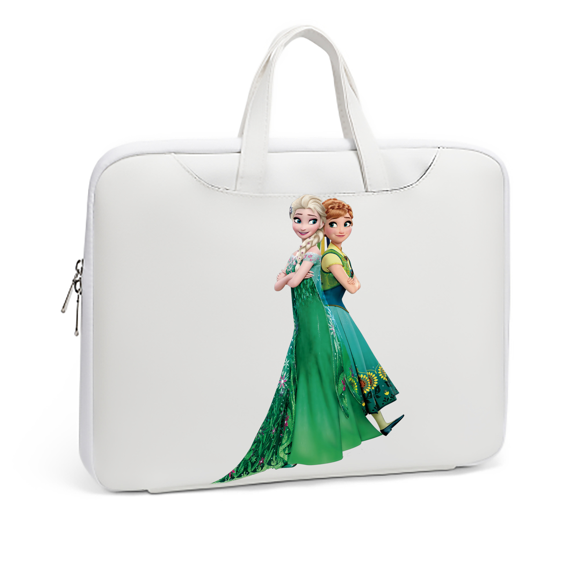 （画像用） アナと雪の女王 アンナ エルサ Frozen Anna Elsa レザーラップトップバッグ　ノートパソコンケース