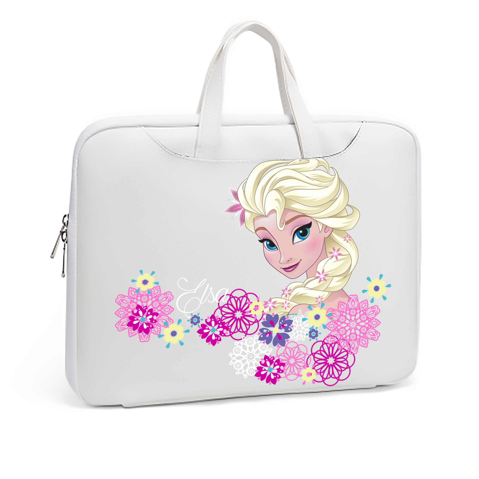 （画像用） アナと雪の女王 アンナ エルサ Frozen Anna Elsa レザーラップトップバッグ　ノートパソコンケース