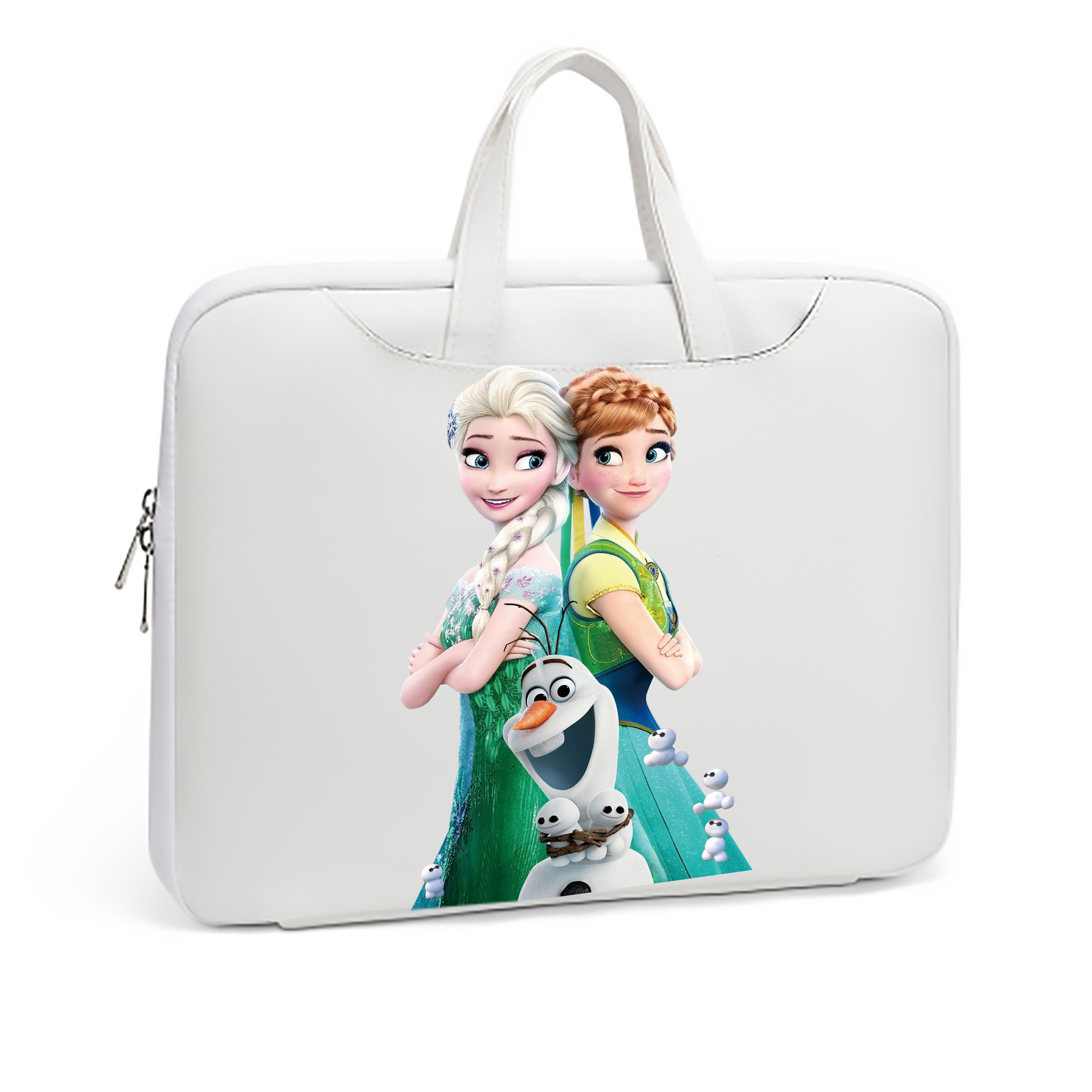 （画像用） アナと雪の女王 アンナ エルサ Frozen Anna Elsa レザーラップトップバッグ　ノートパソコンケース