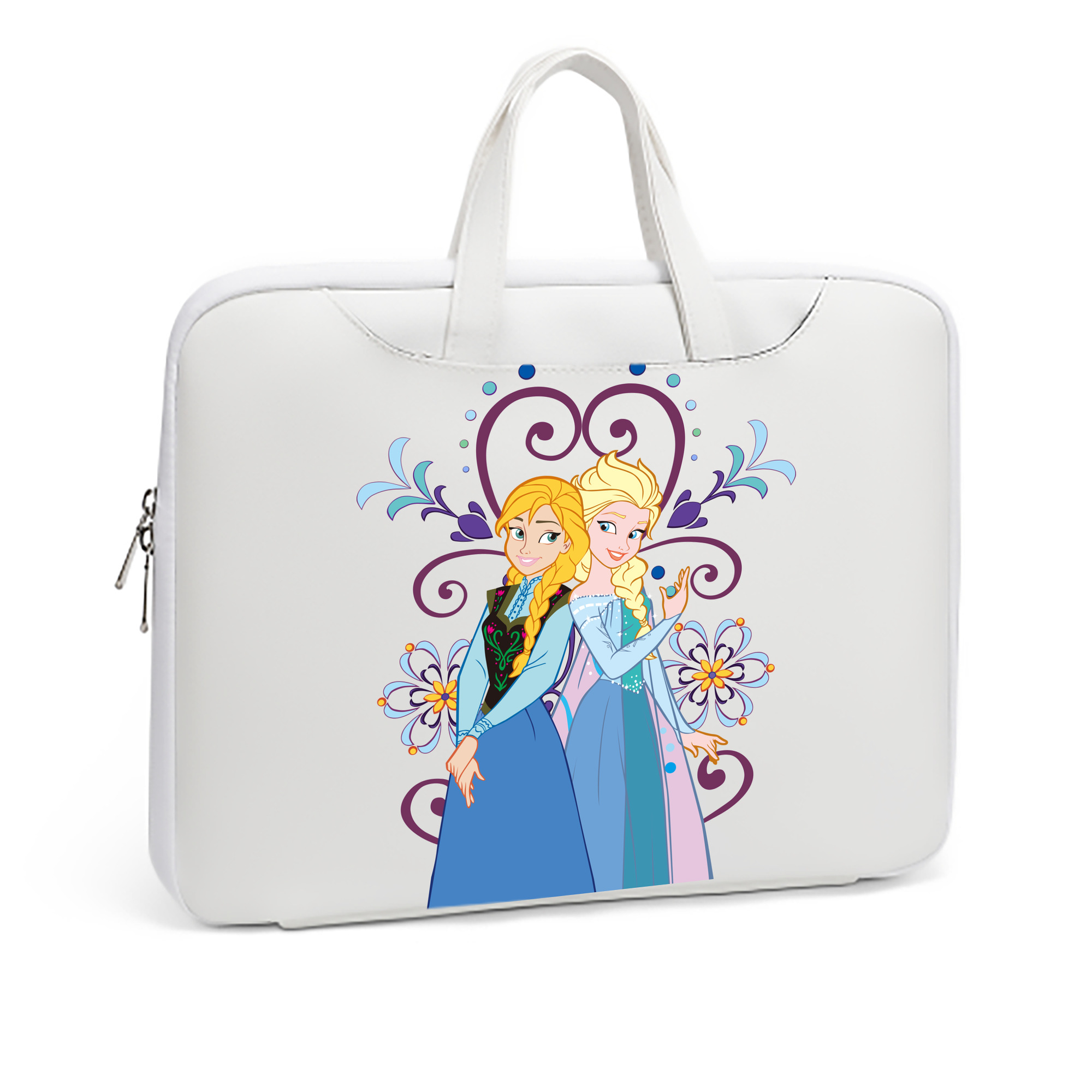 （画像用） アナと雪の女王 アンナ エルサ Frozen Anna Elsa レザーラップトップバッグ　ノートパソコンケース