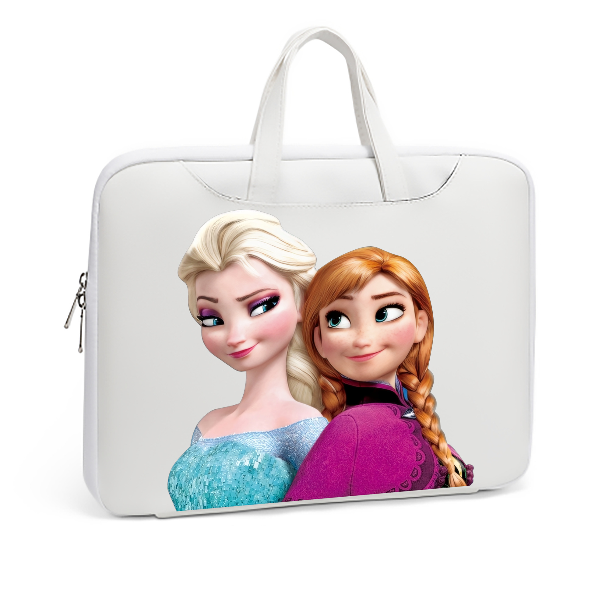 （画像用） アナと雪の女王 アンナ エルサ Frozen Anna Elsa レザーラップトップバッグ　ノートパソコンケース