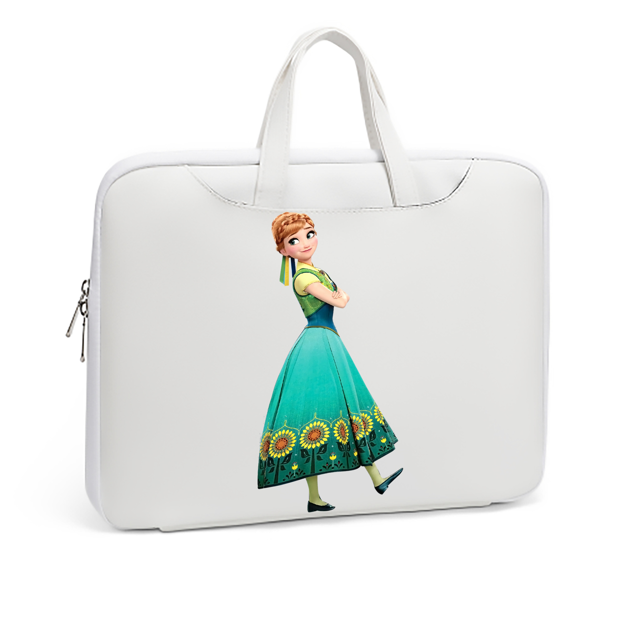 （画像用） アナと雪の女王 アンナ エルサ Frozen Anna Elsa レザーラップトップバッグ　ノートパソコンケース