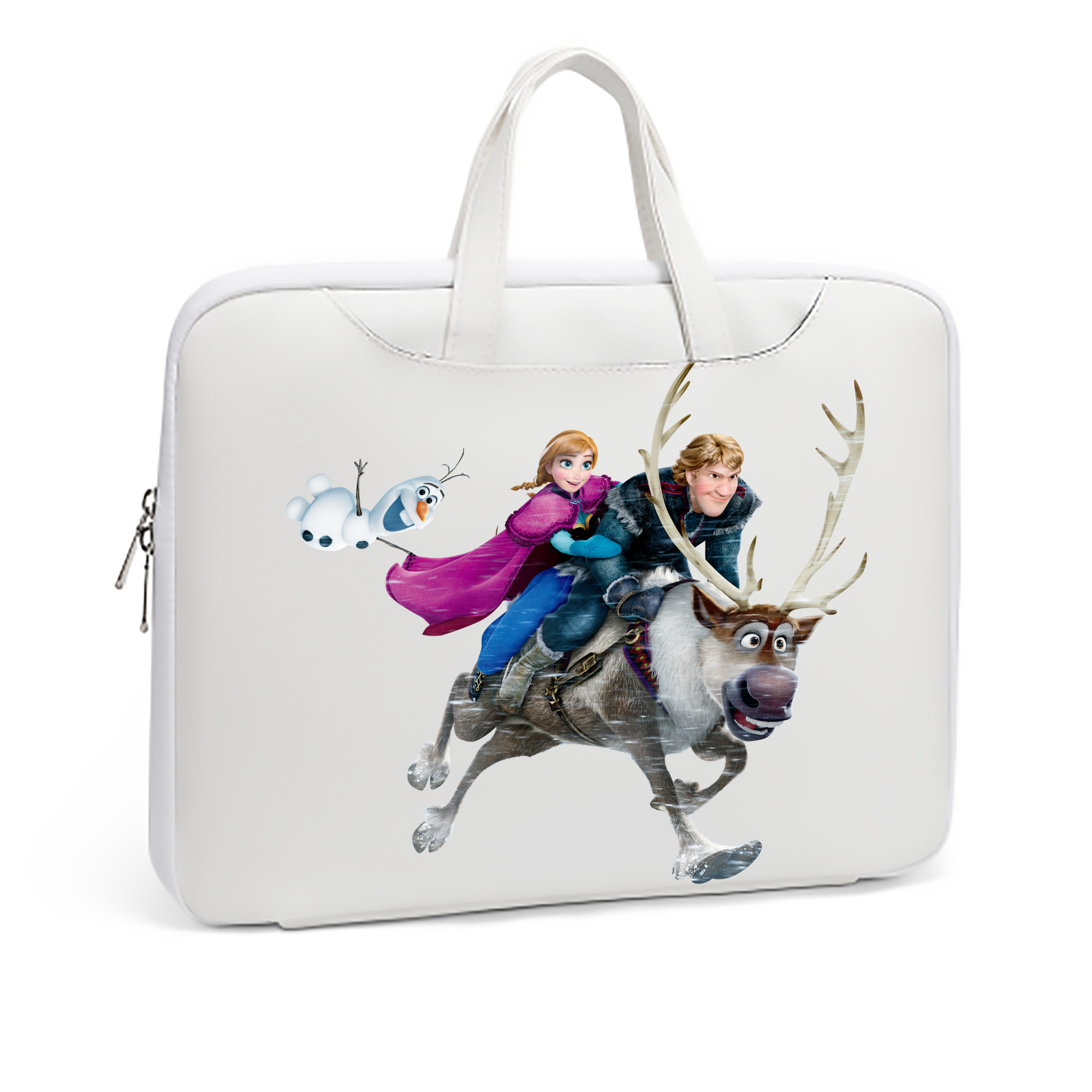 （画像用） アナと雪の女王 アンナ エルサ Frozen Anna Elsa レザーラップトップバッグ　ノートパソコンケース