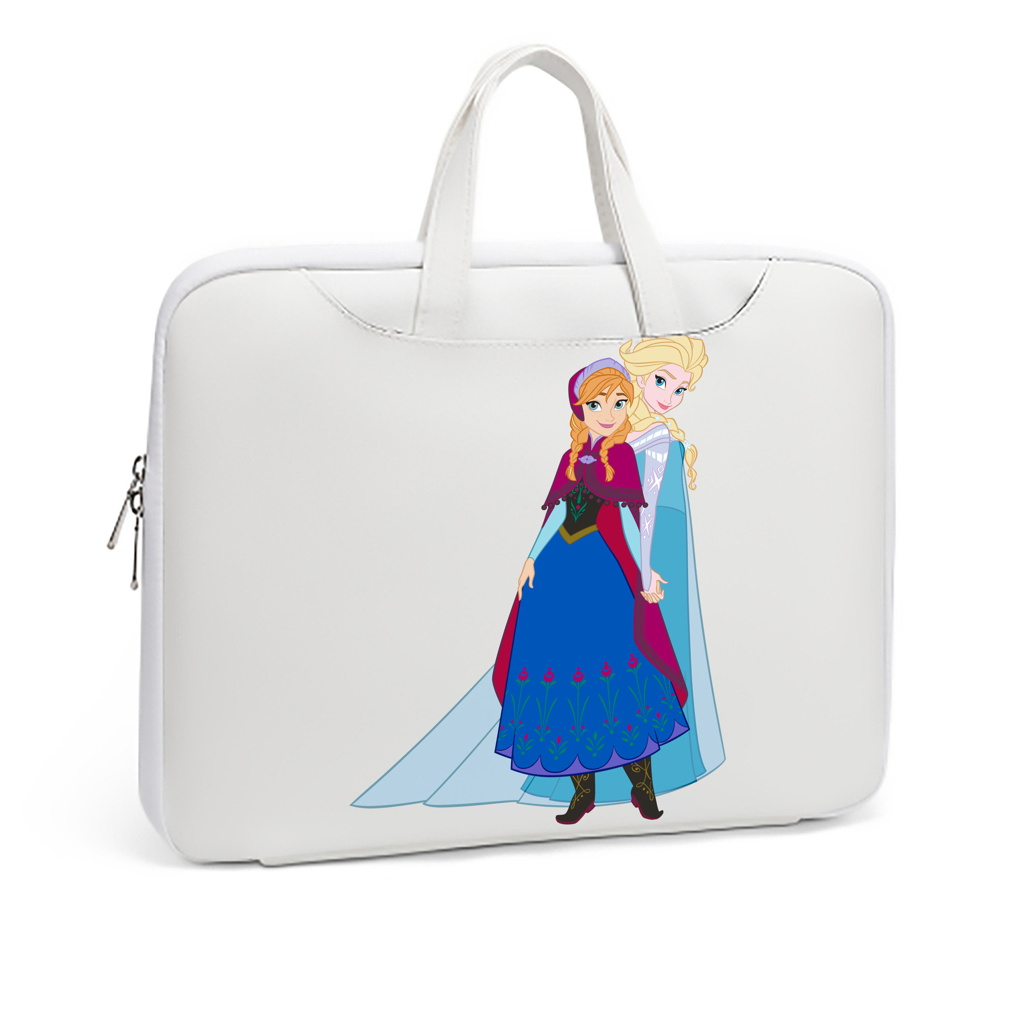 （画像用） アナと雪の女王 アンナ エルサ Frozen Anna Elsa レザーラップトップバッグ　ノートパソコンケース