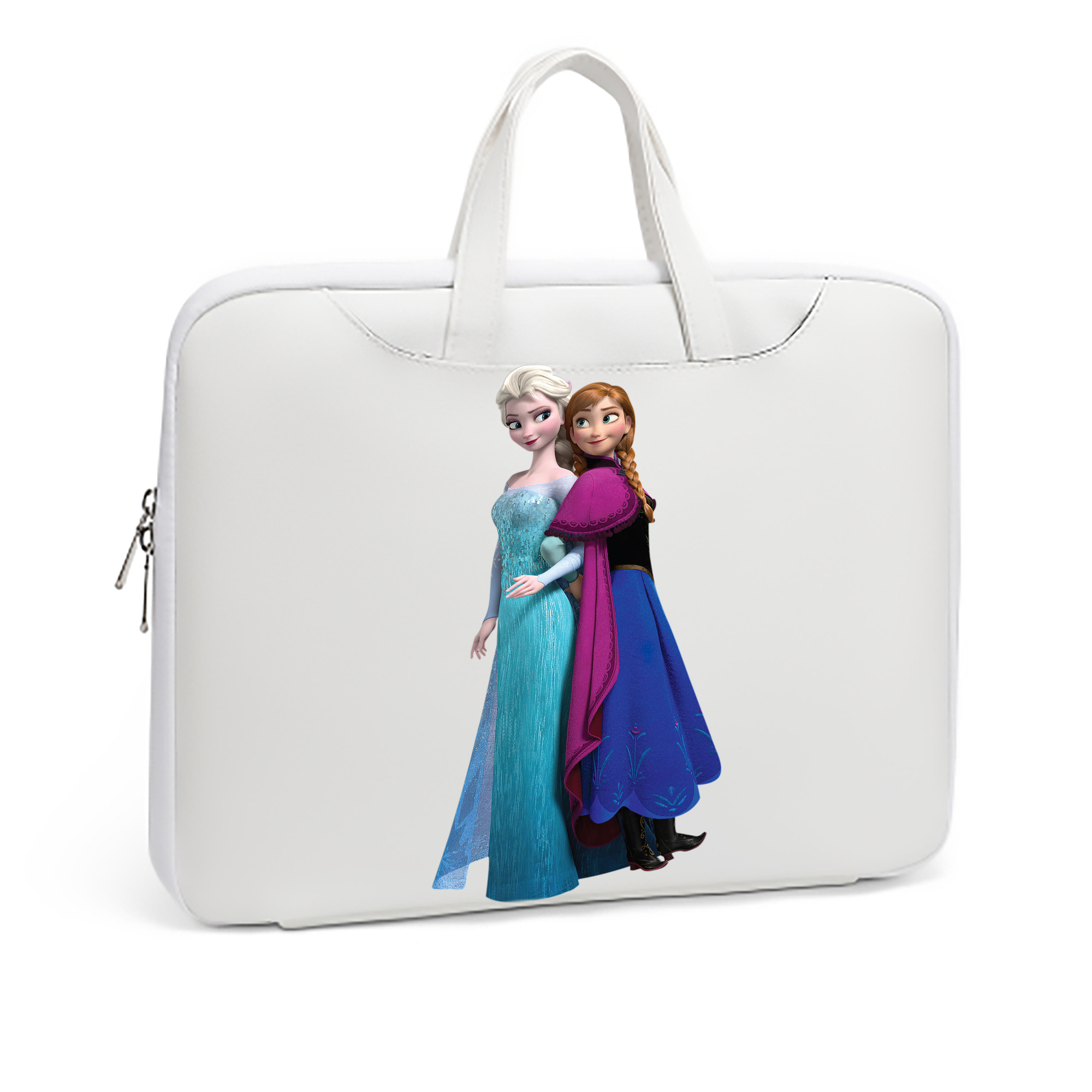 （画像用） アナと雪の女王 アンナ エルサ Frozen Anna Elsa レザーラップトップバッグ　ノートパソコンケース