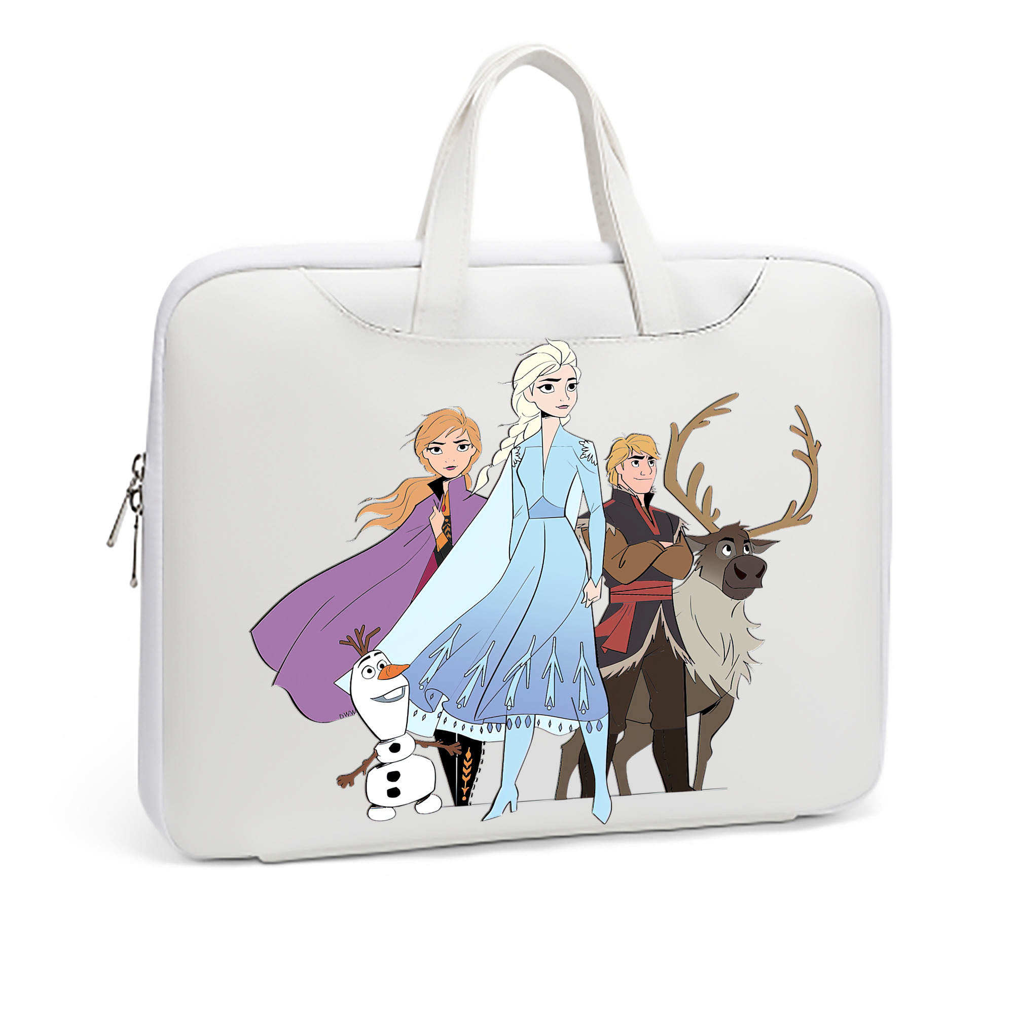（画像用） アナと雪の女王 アンナ エルサ Frozen Anna Elsa レザーラップトップバッグ　ノートパソコンケース
