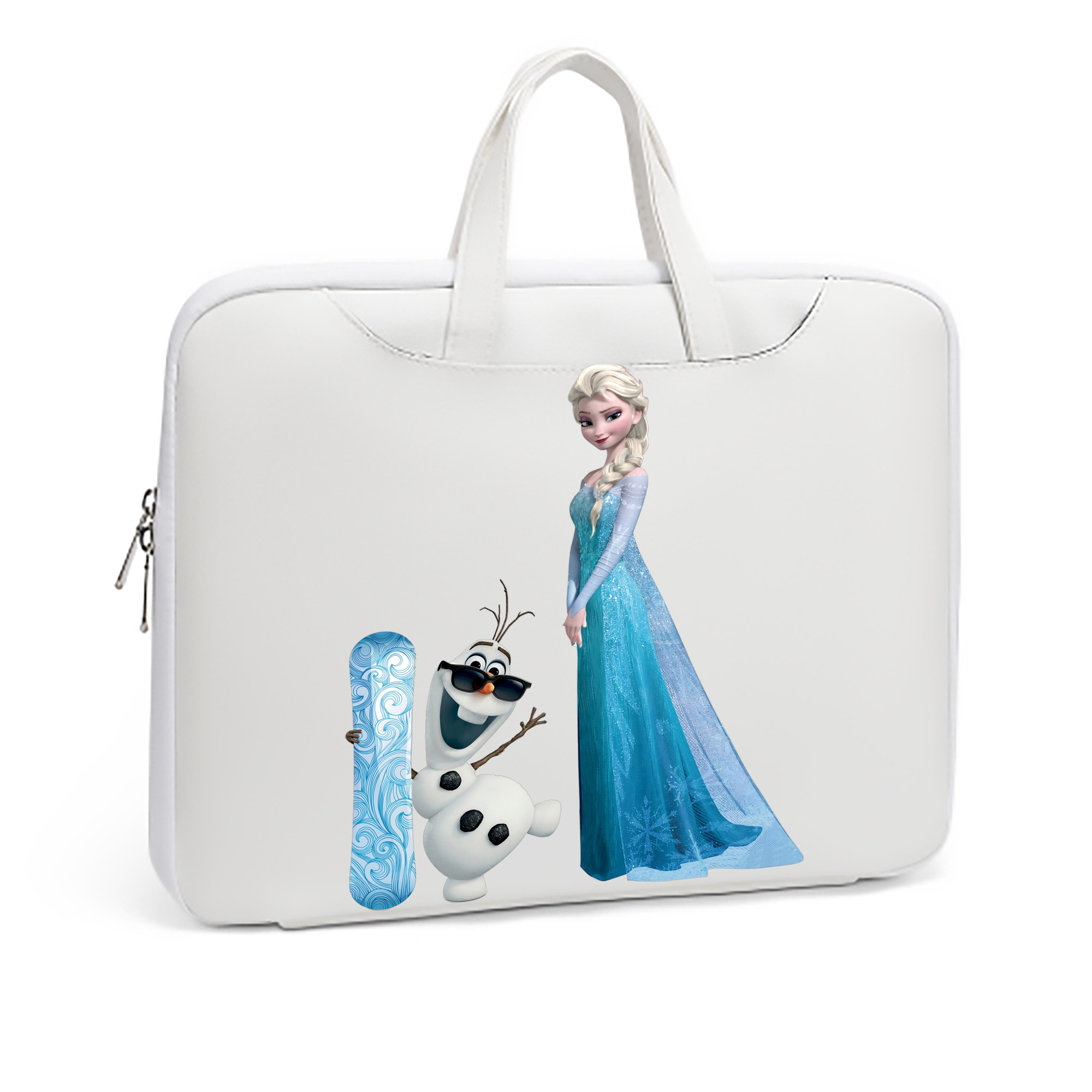 （画像用） アナと雪の女王 アンナ エルサ Frozen Anna Elsa レザーラップトップバッグ　ノートパソコンケース