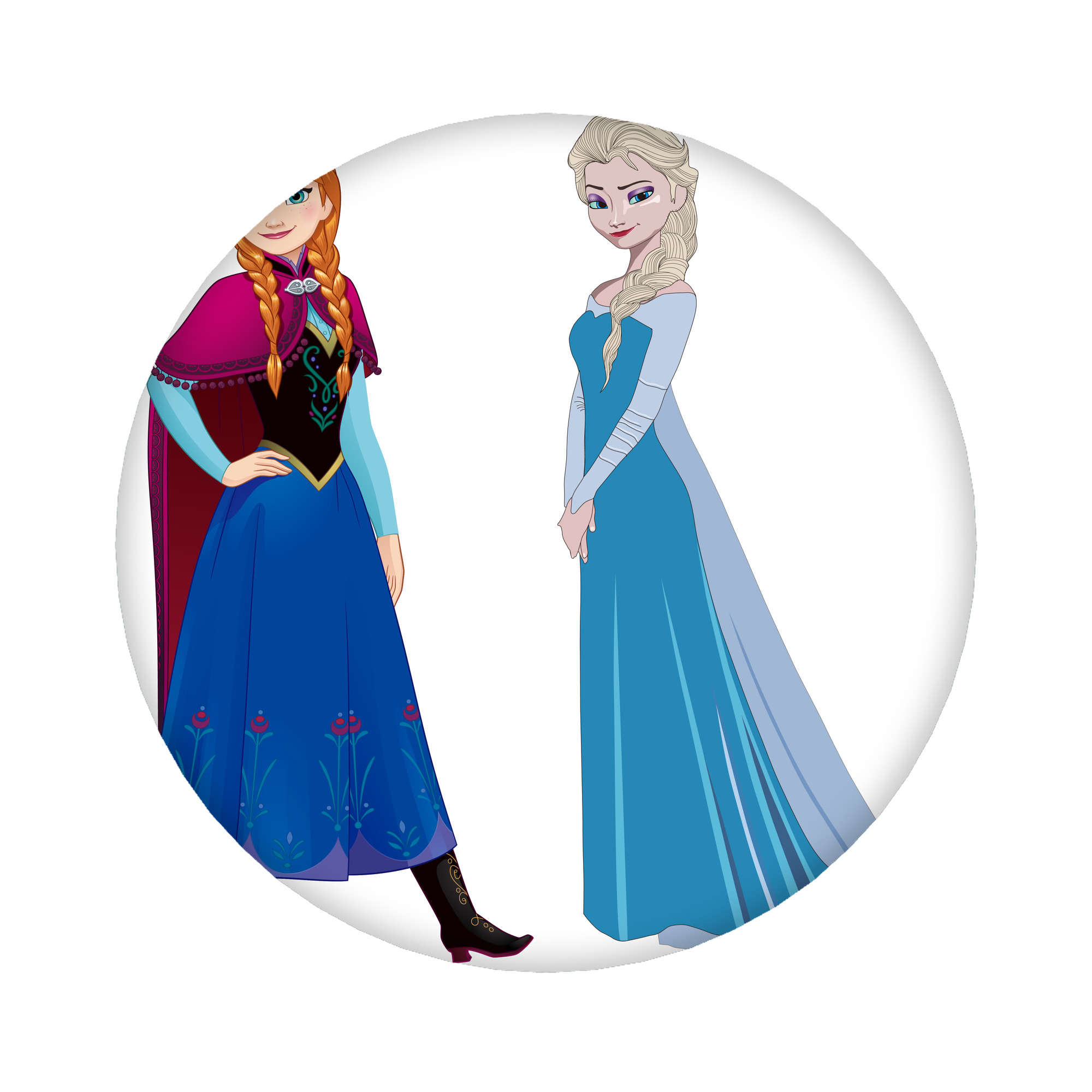 （画像用） アナと雪の女王 アンナ エルサ Frozen Anna Elsa 6cm 缶バッジ 複数セット