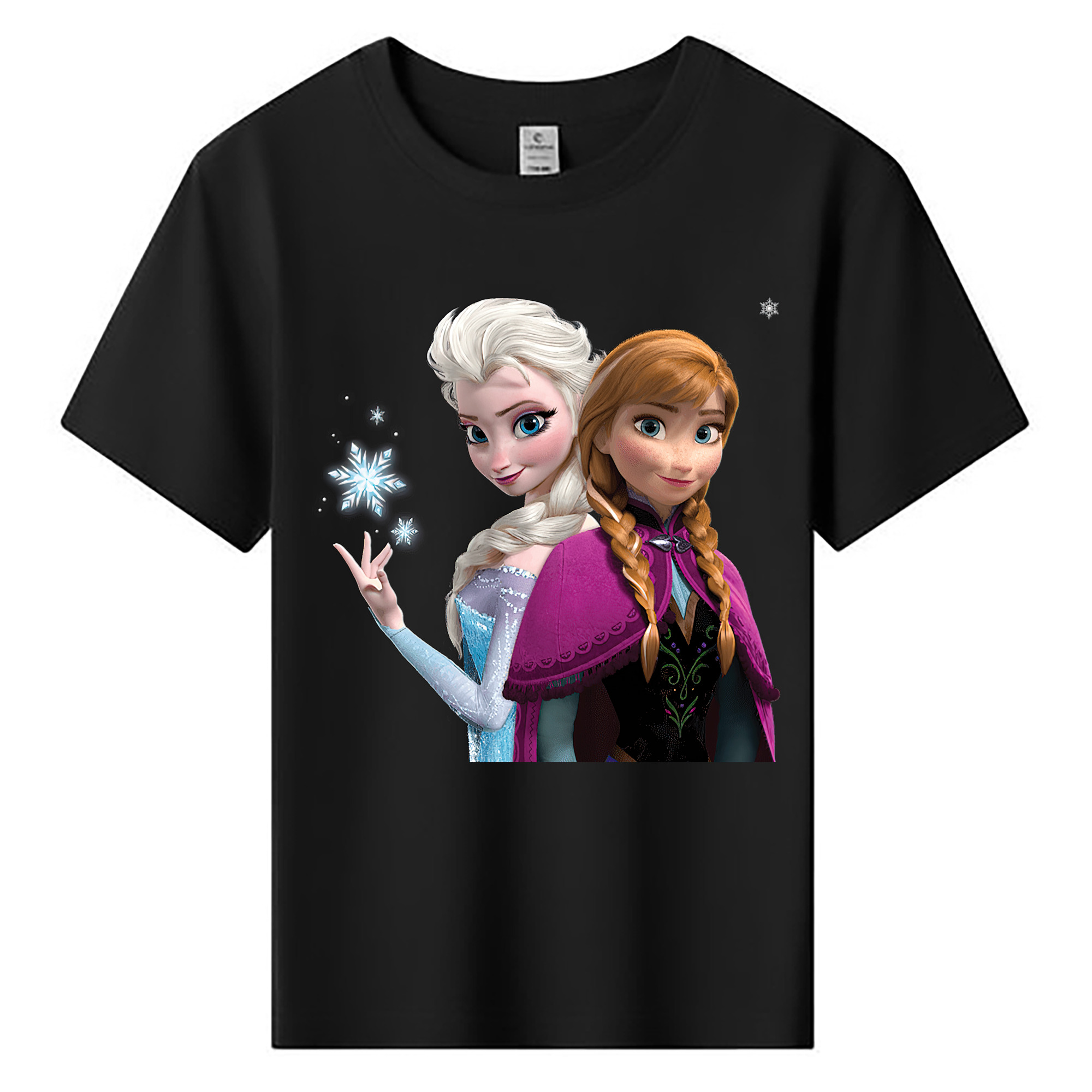 （画像用） アナと雪の女王 アンナ エルサ Frozen Anna Elsa 綿100％キッズTシャツ（フロントプリント）