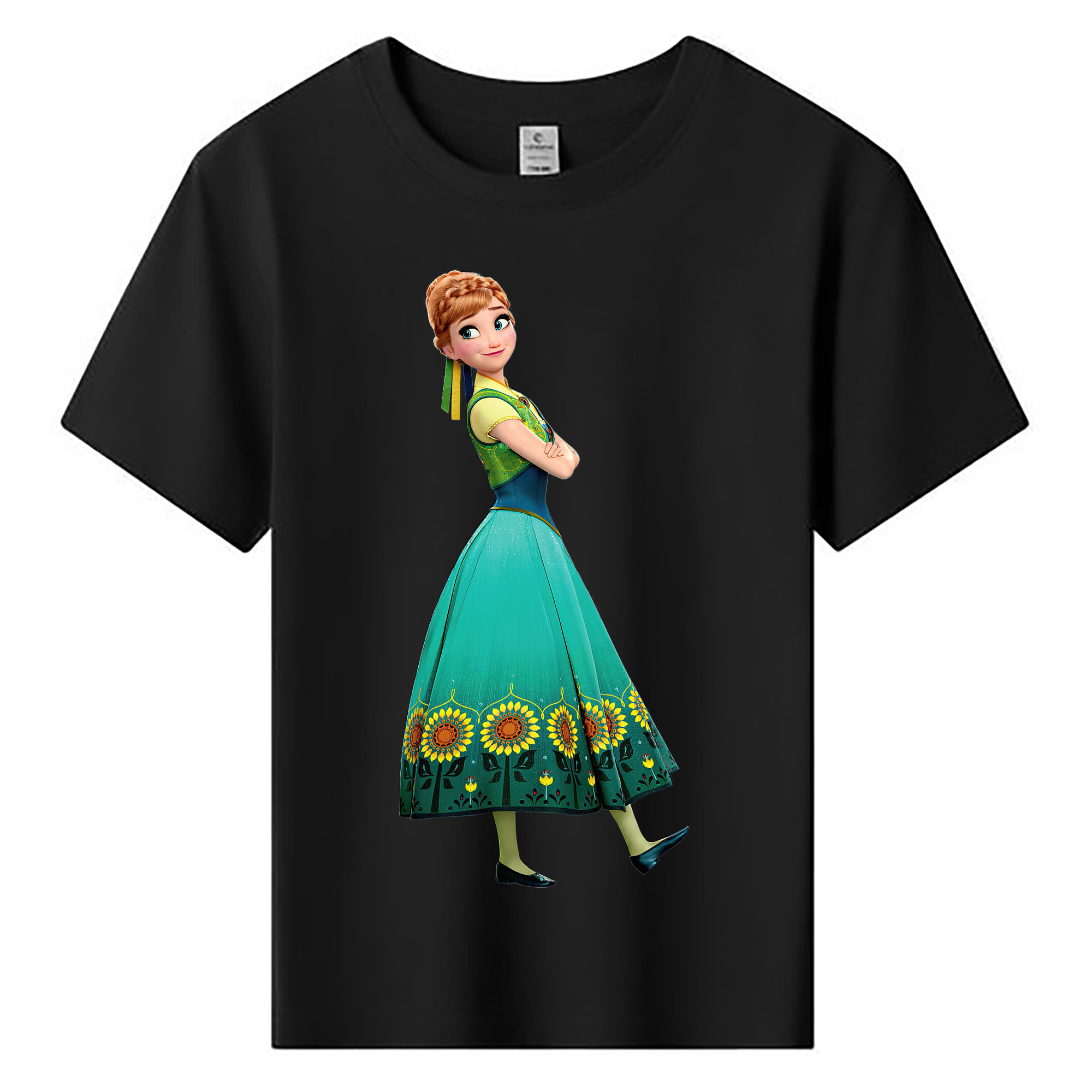 （画像用） アナと雪の女王 アンナ エルサ Frozen Anna Elsa 綿100％キッズTシャツ（フロントプリント）