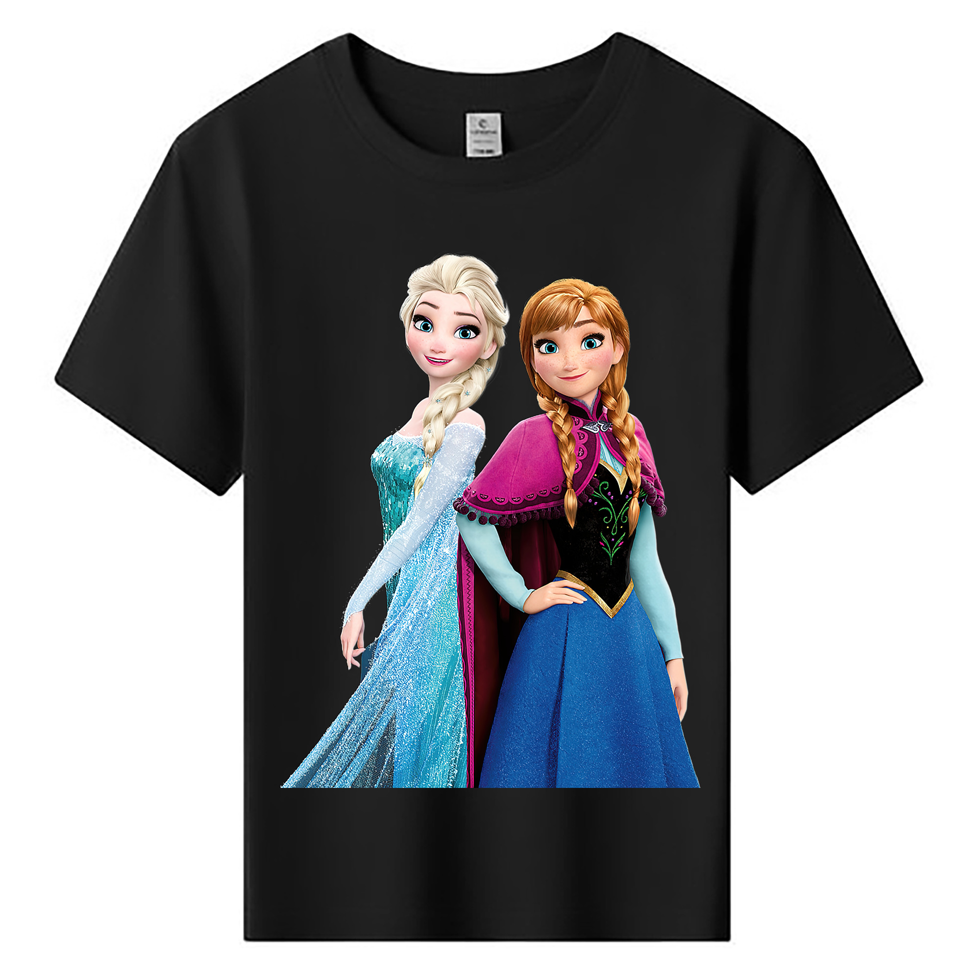 （画像用） アナと雪の女王 アンナ エルサ Frozen Anna Elsa 綿100％キッズTシャツ（フロントプリント）