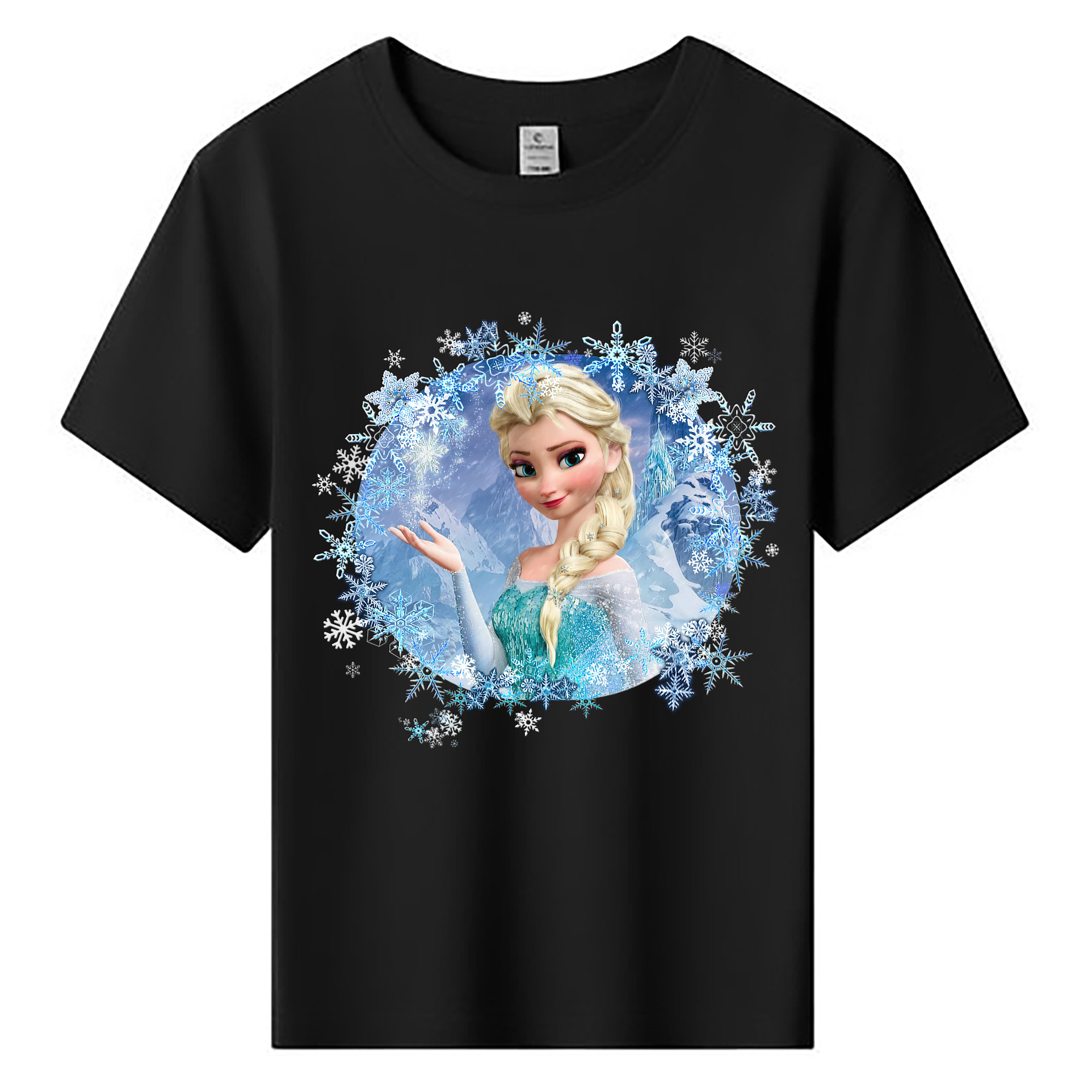 （画像用） アナと雪の女王 アンナ エルサ Frozen Anna Elsa 綿100％キッズTシャツ（フロントプリント）