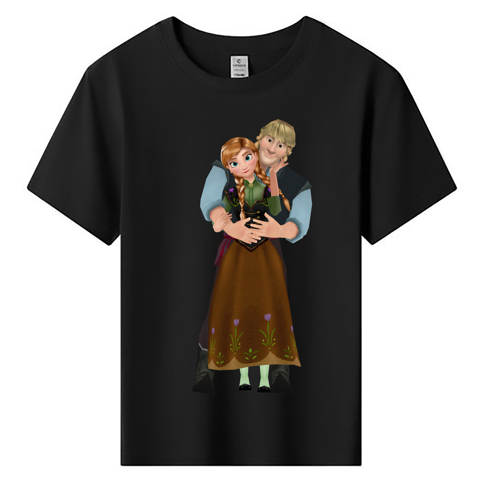 （画像用） アナと雪の女王 アンナ エルサ Frozen Anna Elsa 綿100％キッズTシャツ（フロントプリント）